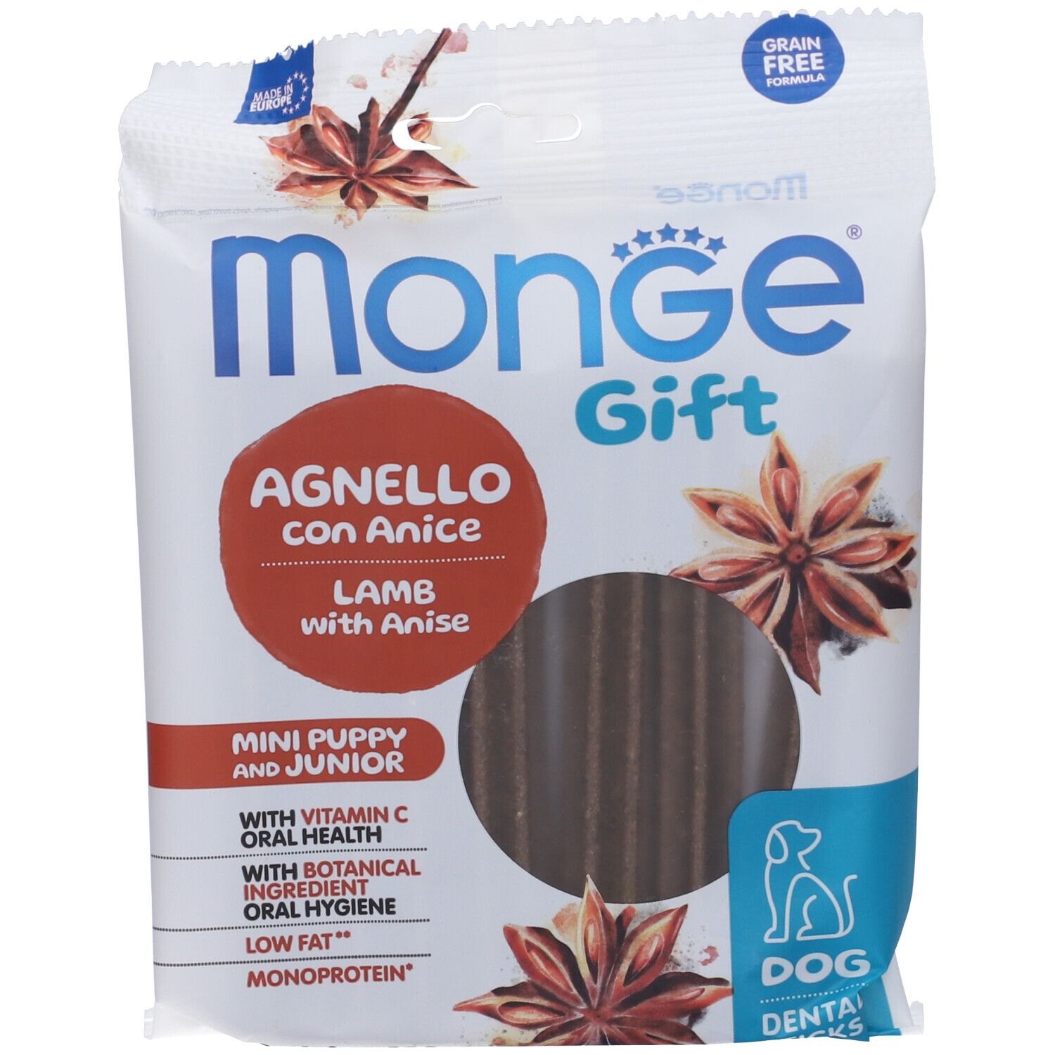 Monge Dog Dental Sticks Puppy And Junior Mini Agnello con Anice