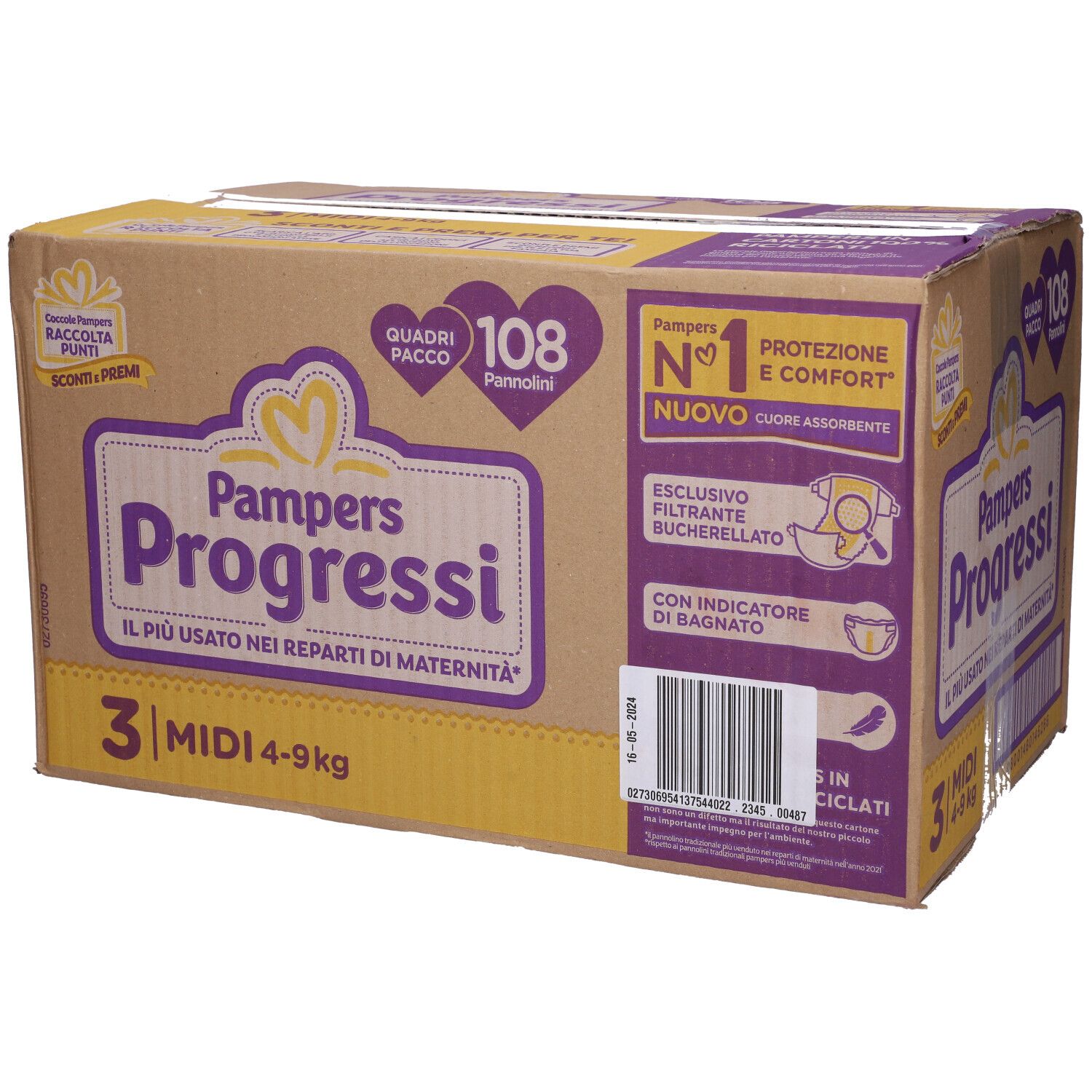 Pampers Progressi 3 Midi 108 Pannolini - risparmia il 10% con codice: