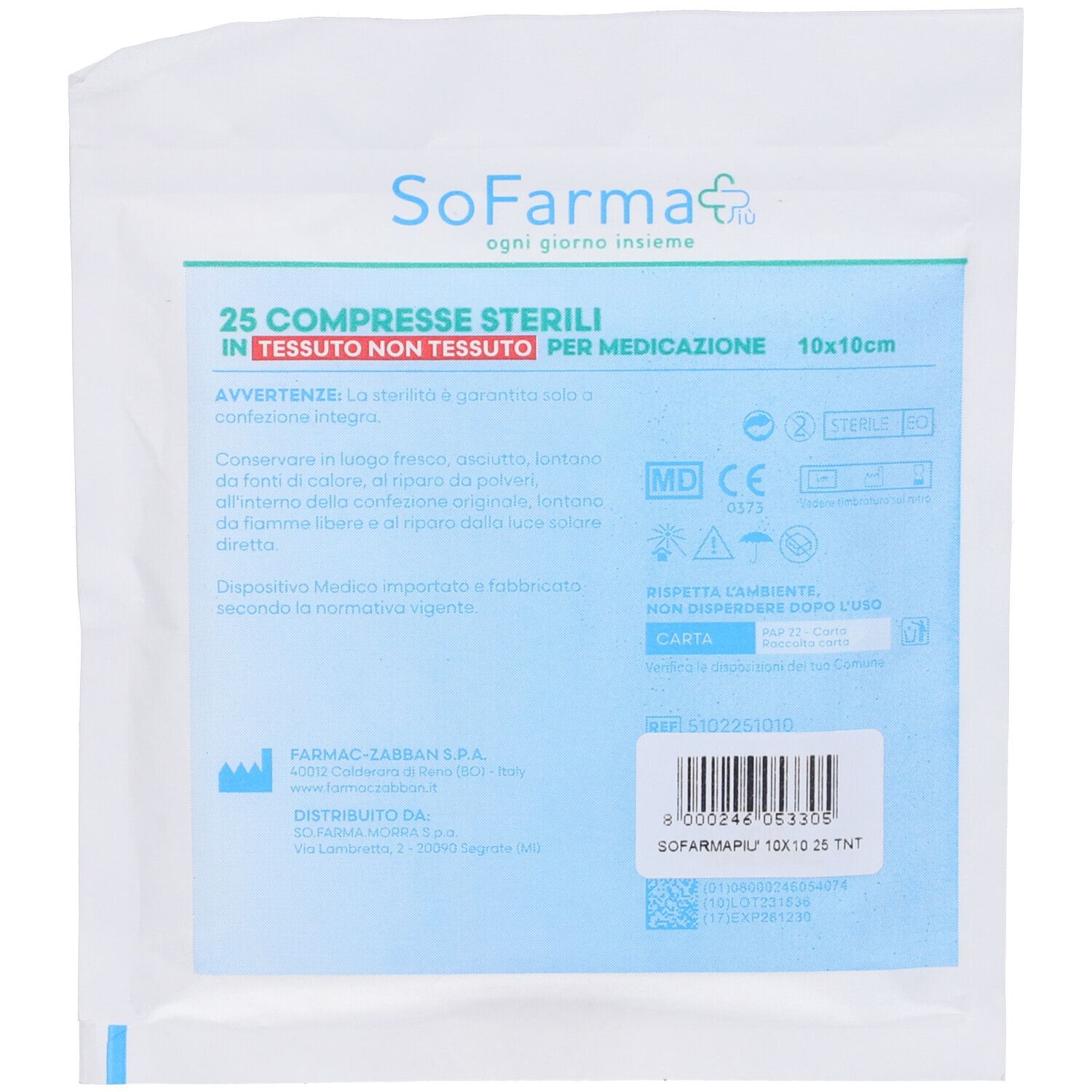 Garza TNT 10X10 Sofarmapiu' 25 St Bandage(s)