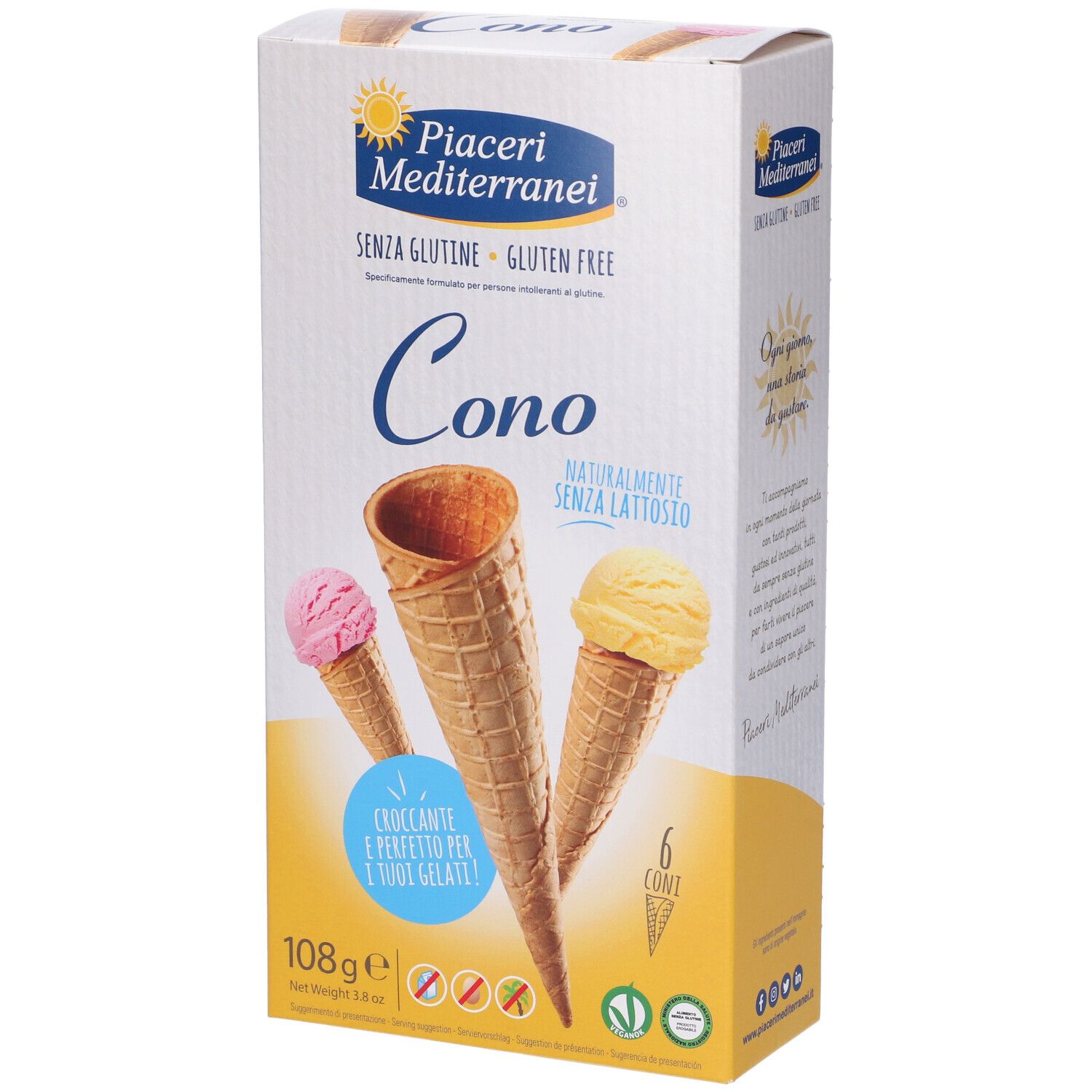 Piaceri Mediterranei Coni per Gelato Senza Glutine