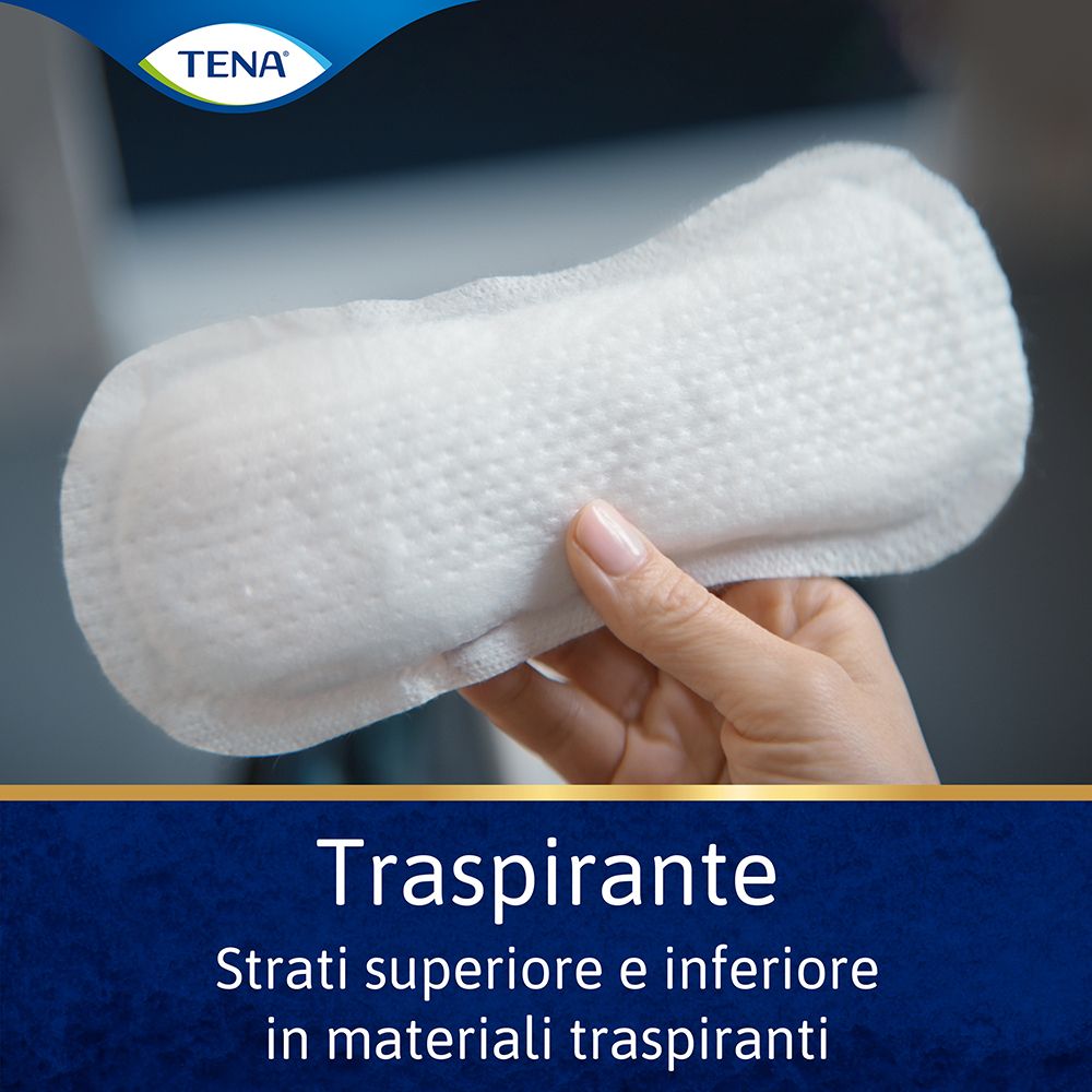 Tena Einlage mit weicher Oberfläche und schnell absorbierendem Kern.