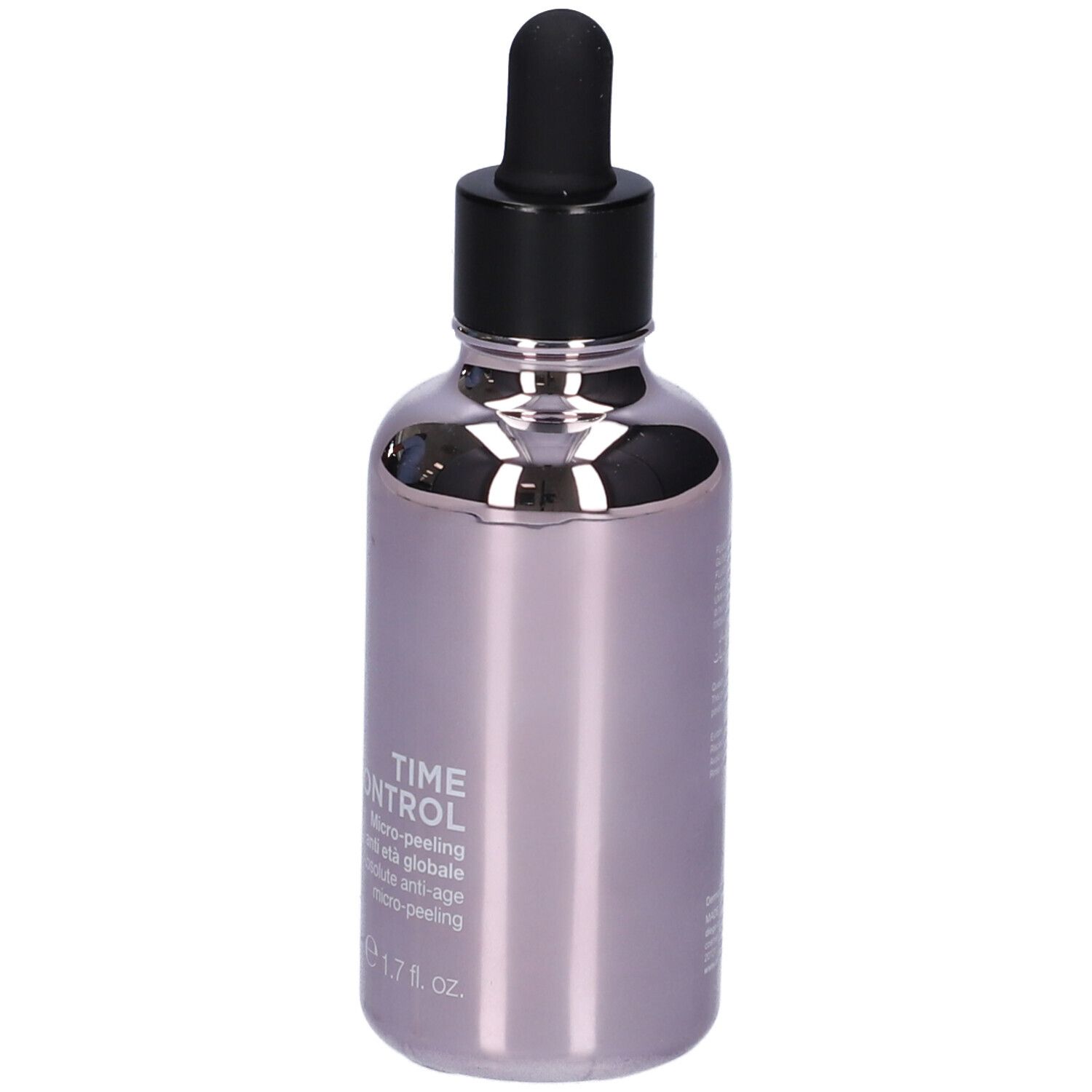Flacone con contagocce. Scritta: Time Control, Micro-peeling. Marchio: Diego dalla Palma.