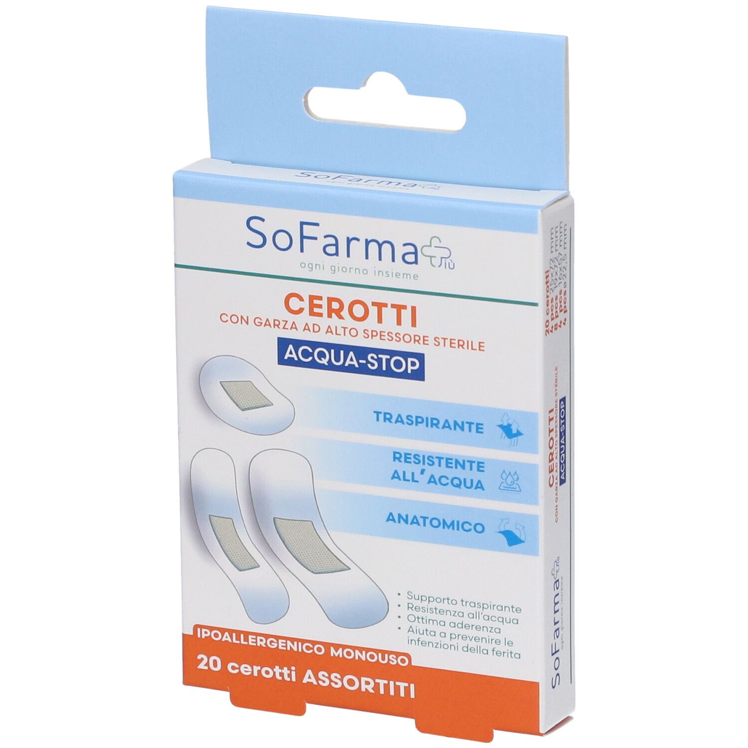 Cerotto Acqua Assor Sofarmapiu 20 St Pflaster