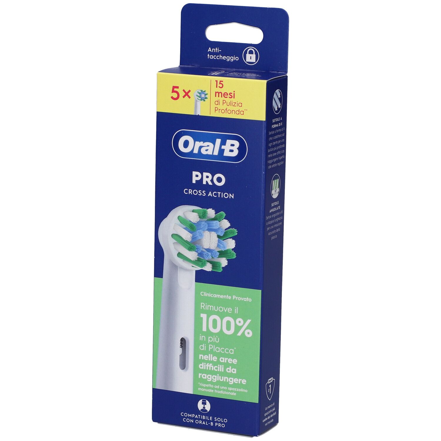 Procter & Gamble Verde/Giallo - Oralb Pro Crossaction Testine Compatibili - 5 Pezzi - Immagine 6