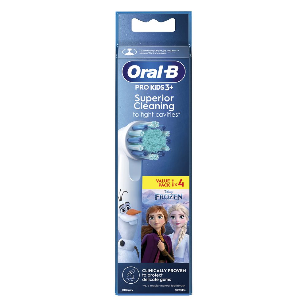 Testine di ricambio Oral-B Pro Kids 3+. Confezione Frozen. Testina con setole blu. "Superior Cleaning".