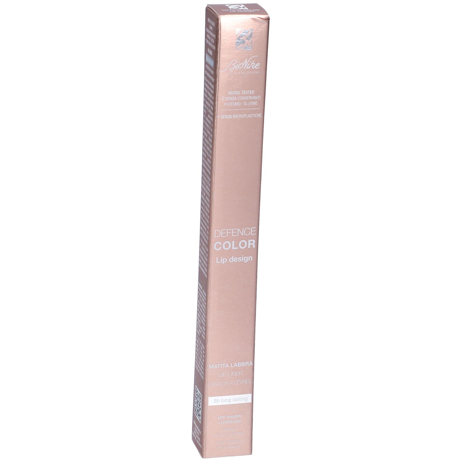 BioNike Defence Color Lip Design Matita Labbra Colore 204 Rouge. Confezione rosa. Testo. Marchio visibile.