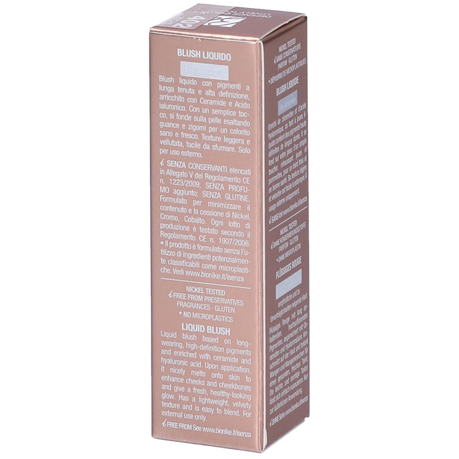 Confezione Bionike Defence Color Lovely Touch Blush Liquido. Informazioni prodotto e ingredienti.