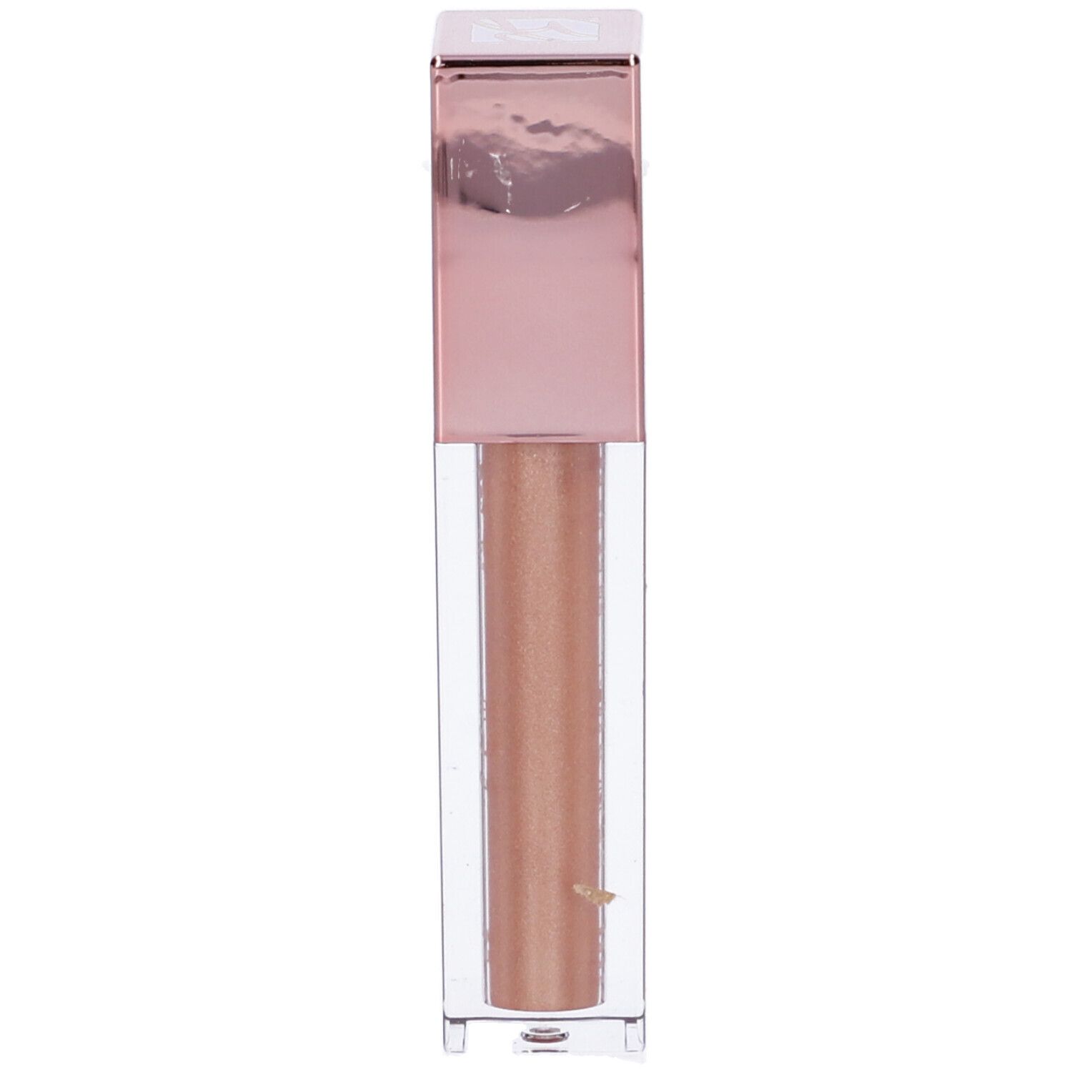 Illuminante liquido in flacone trasparente con tappo rosa.