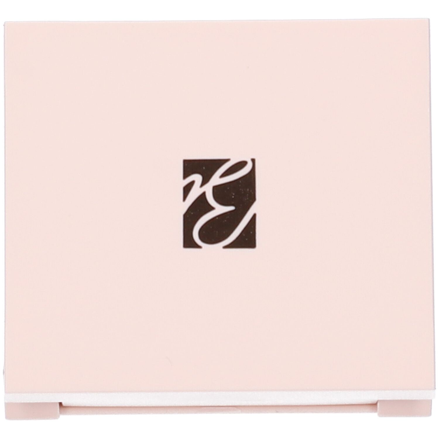Confezione ombretto rosa chiusa. Logo sulla parte superiore.