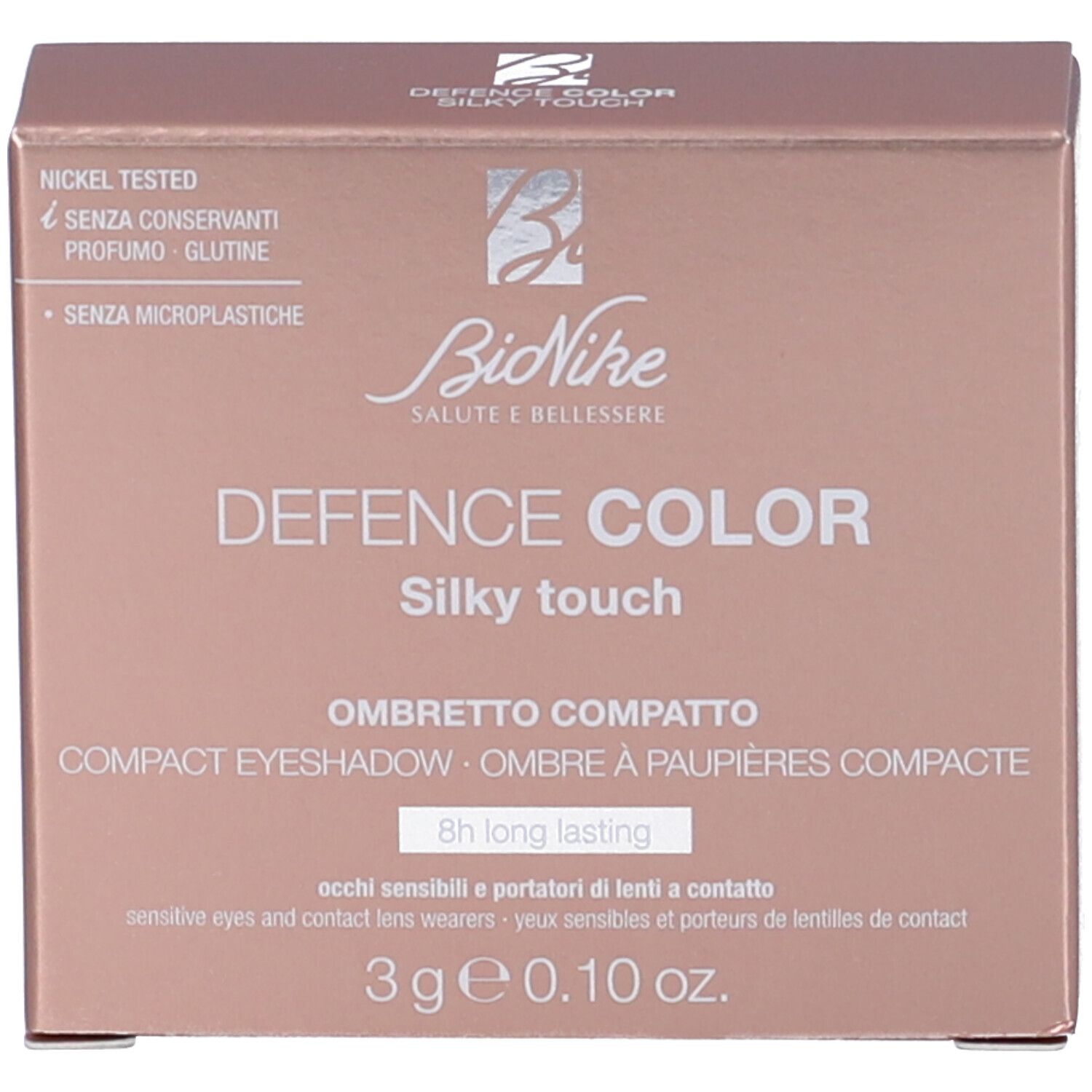 Confezione marrone con informazioni sul prodotto. Contiene nome del prodotto, ingredienti e marchio.
