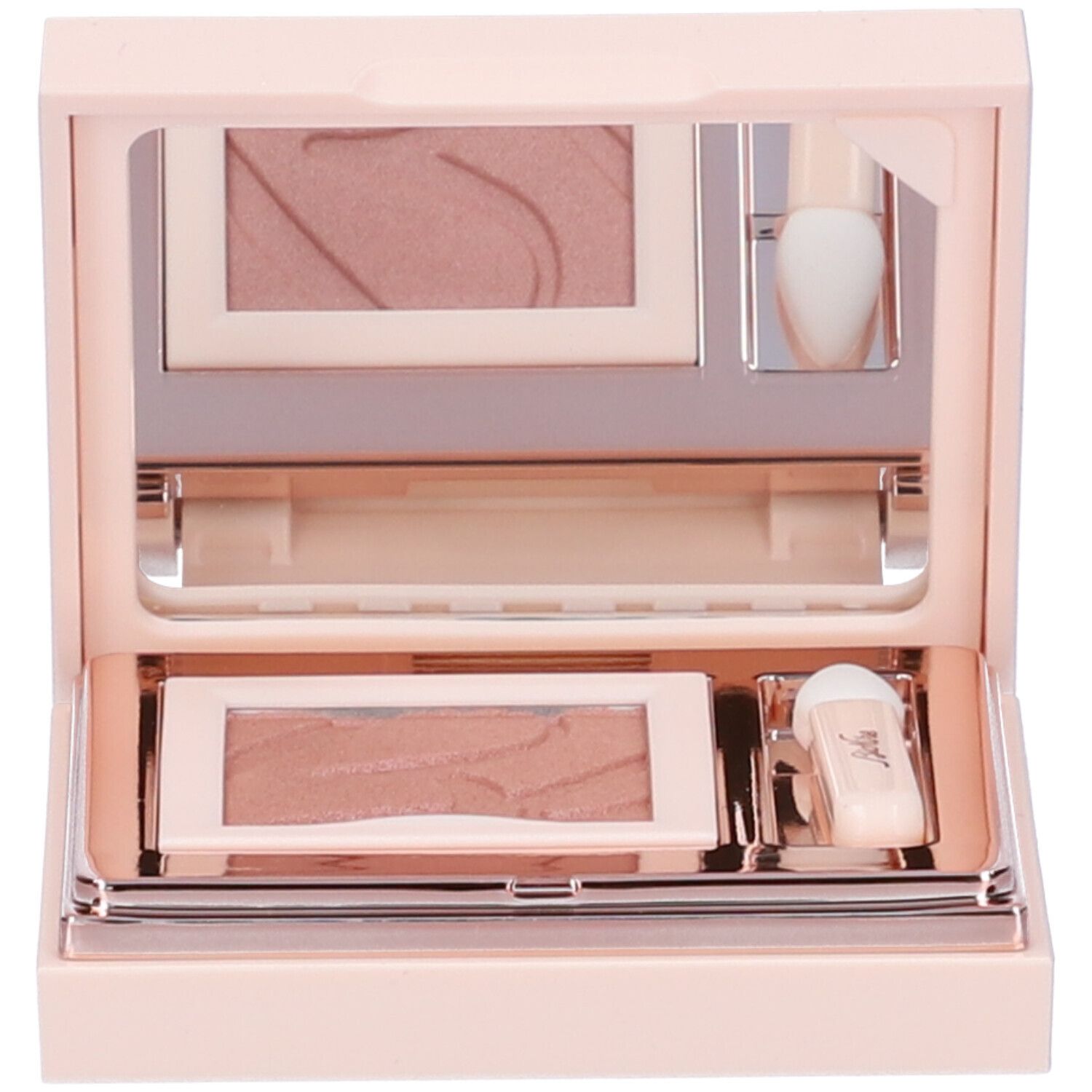 Ombretto compatto rosa. Include specchio e applicatore. Ombretto rosa con superficie goffrata.