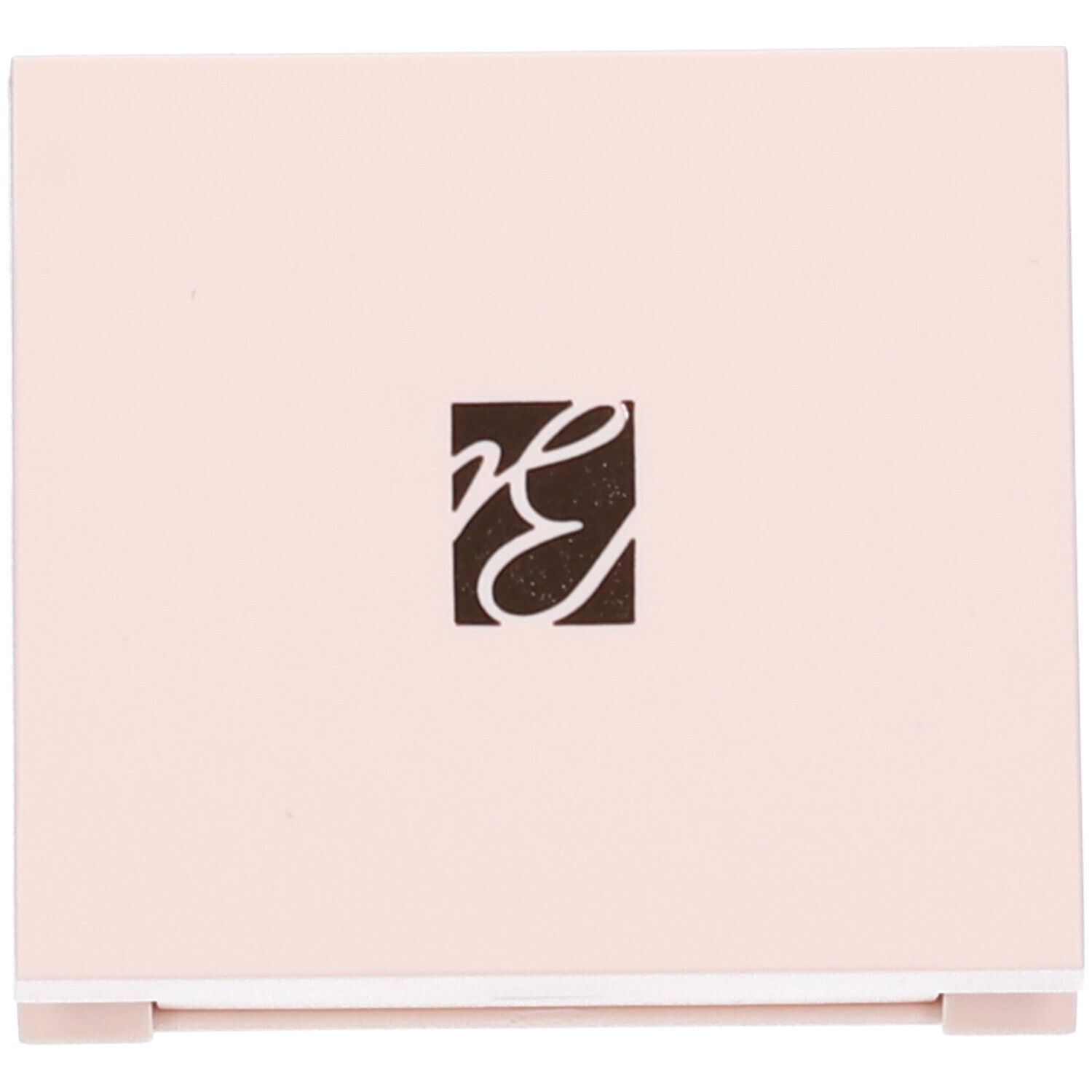 Palette ombretto rosa chiusa. Logo in un quadrato scuro sulla parte superiore.