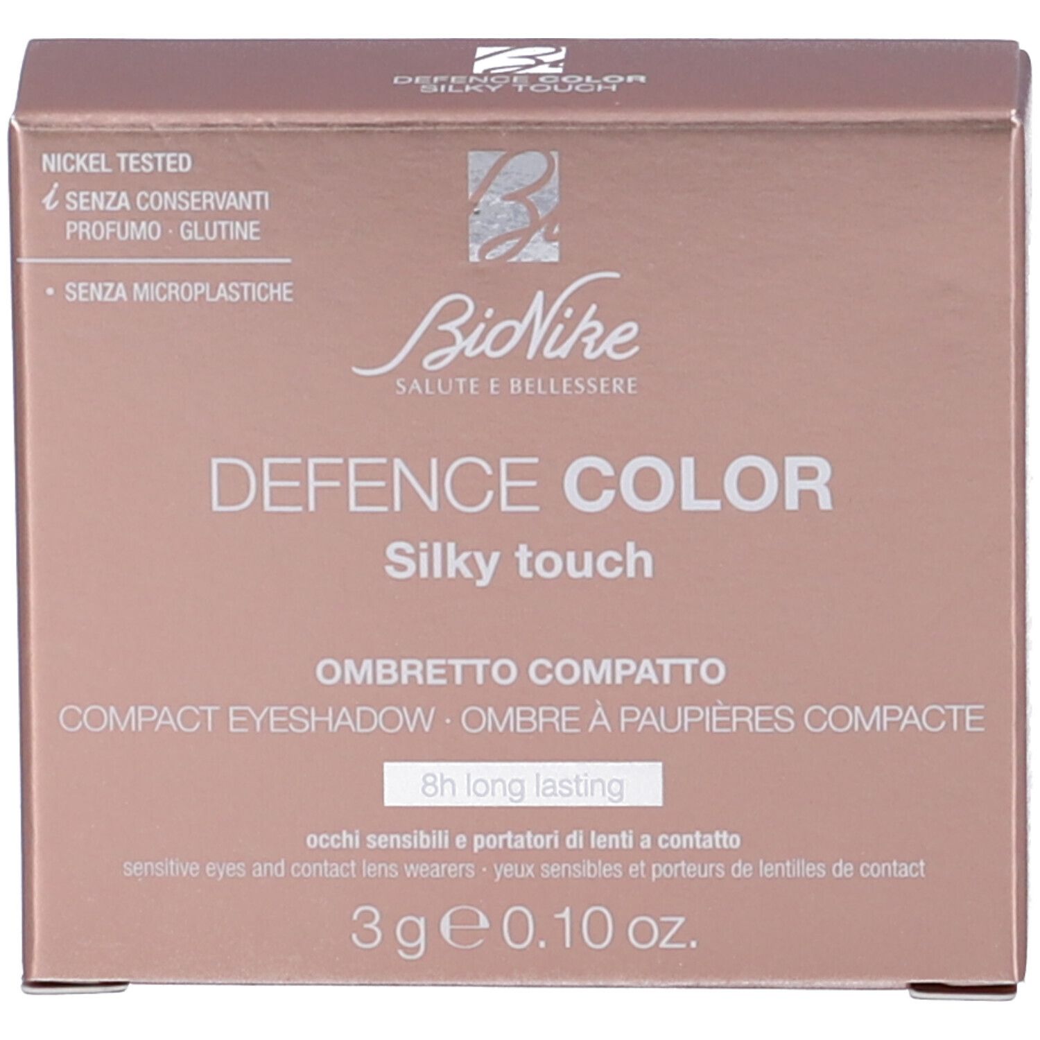 Confezione del prodotto con marchio Bionike, nome del prodotto e informazioni sul prodotto.