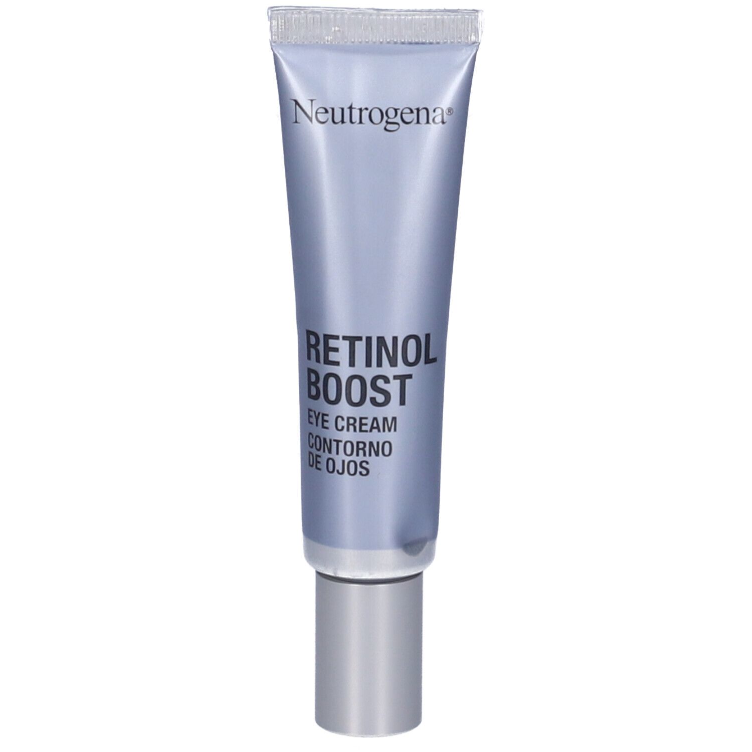 Crema contorno occhi Neutrogena Retinol Boost. Tubo con tappo argentato. Informazioni sul prodotto.