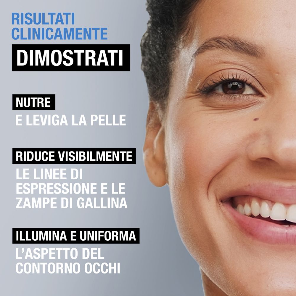 Viso di donna. Testo: 'Risultati clinicamente dimostrati'. Informazioni e risultati del prodotto.