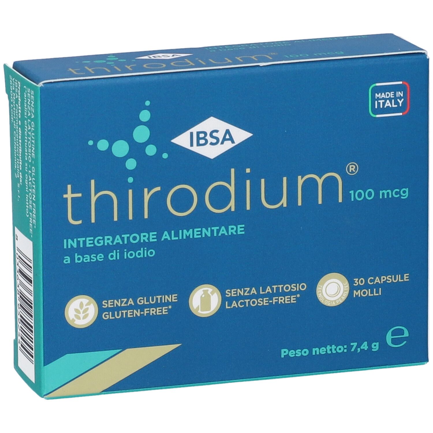 Thirodium 100 mcg: Nahrungsergänzungsmittel auf Jodbasis, 30 Weichkapseln. Gluten- und laktosefrei.