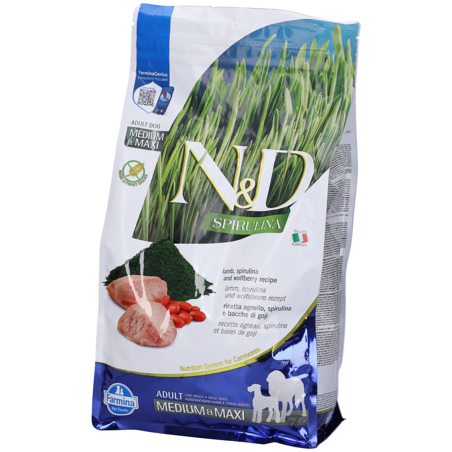 Farmina N&D Spirulina Lamb Adult Medium Maxi