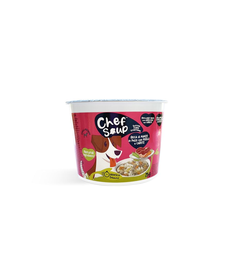 Chef Soup con Manzo in Pezzi Piselli e Carote