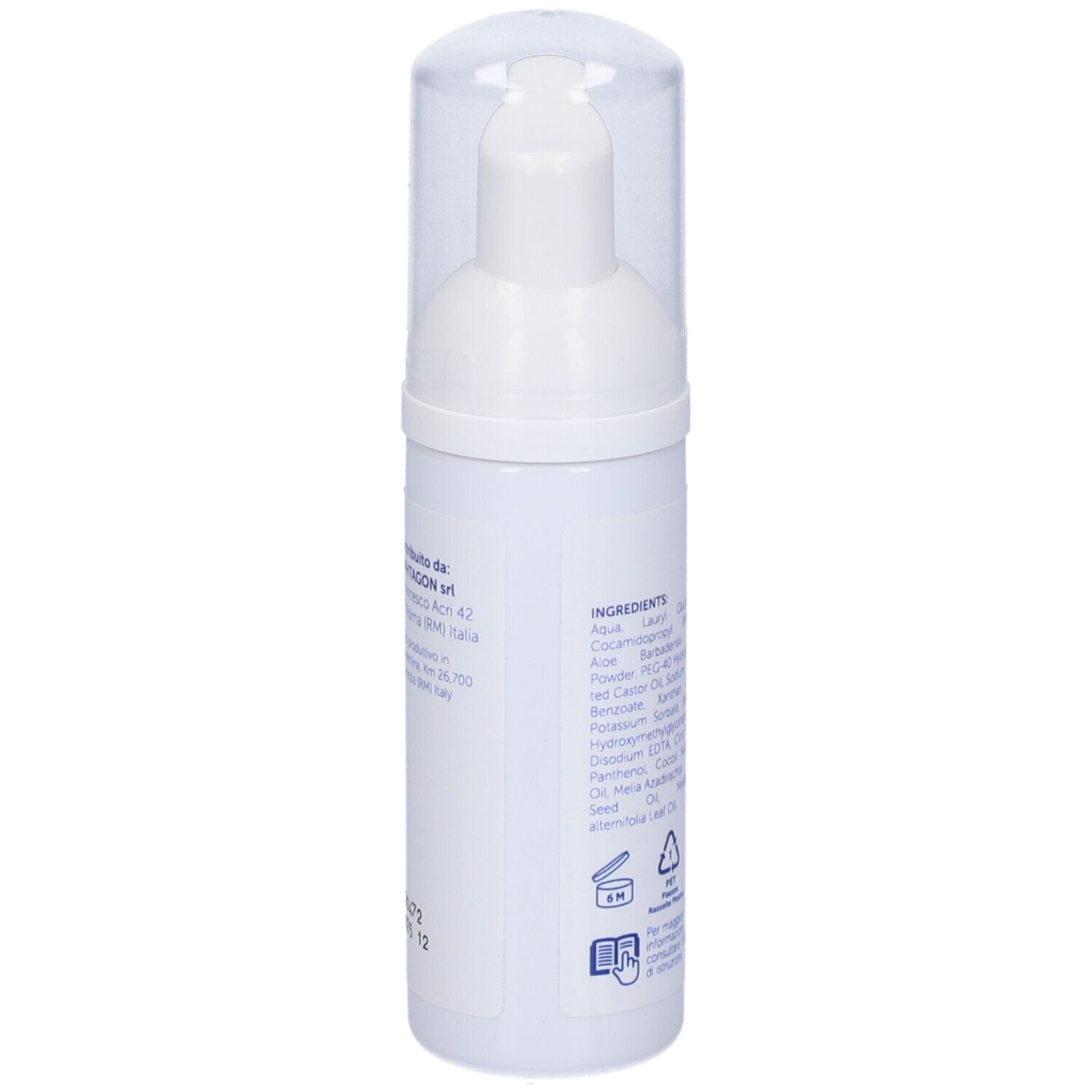 Flacone bianco con dosatore a pompa. Scritta 'BLEFATRI' e info produttore.