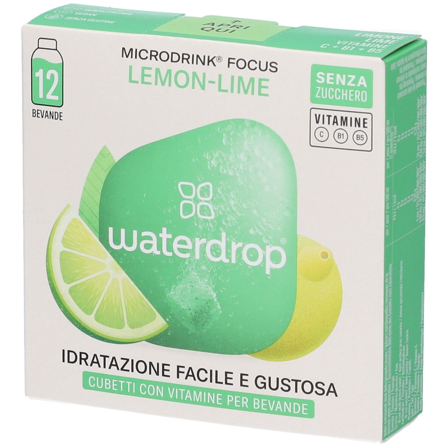 Waterdrop Microdrink Focus Gusto Lime - Caffè Verde - Foglia di Limone