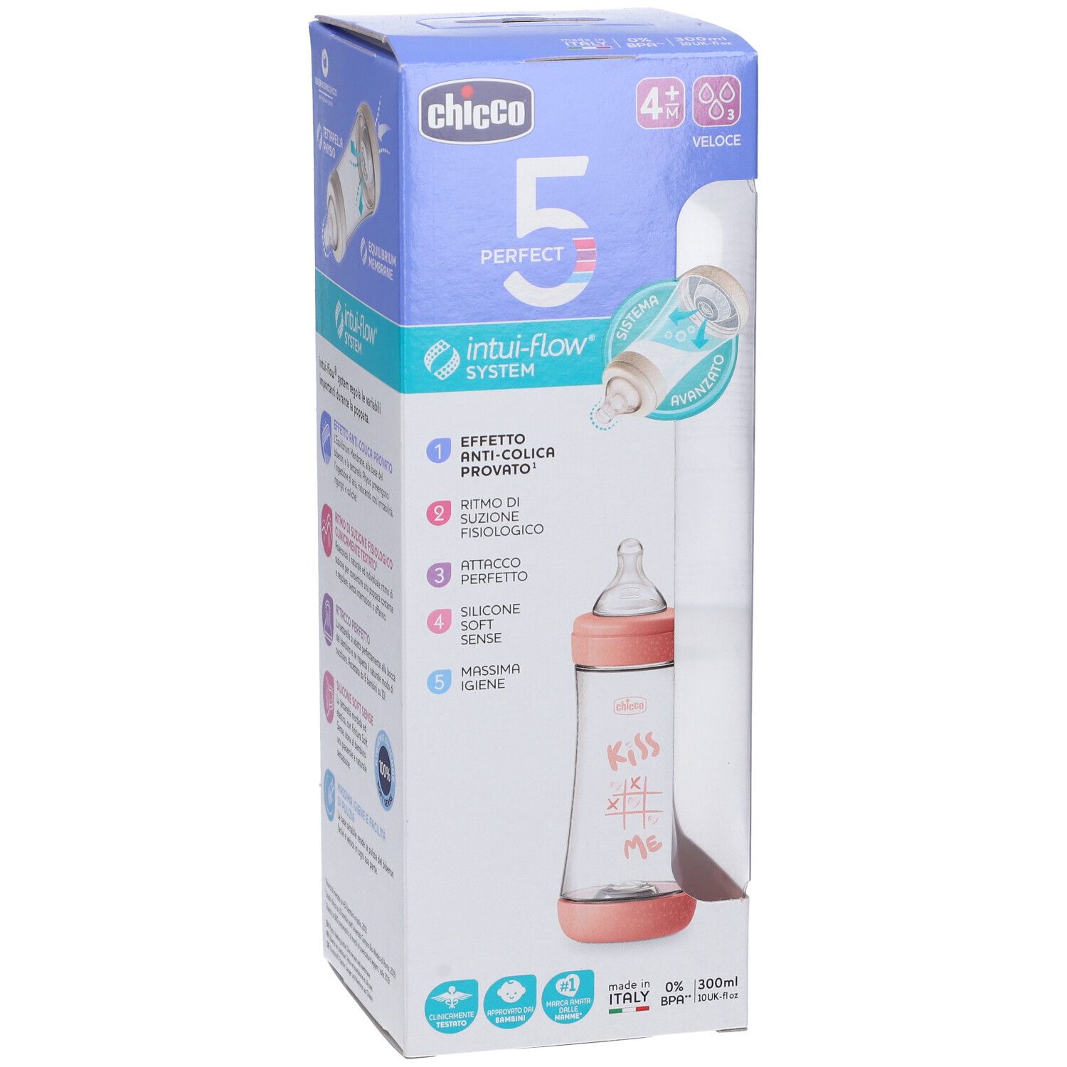 Chicco Babyflasche Perfect 5, 300ml, mit Intuiflow System.