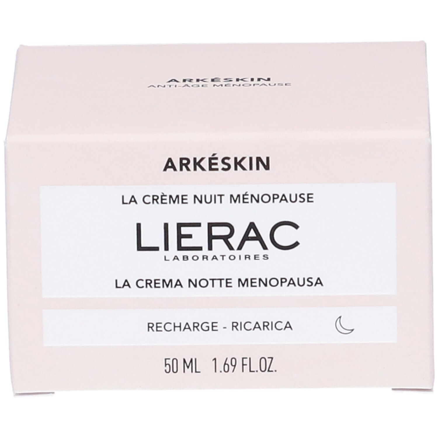 Confezione crema. Arkéskin Anti-Age Menopausa. Lierac Laboratoires. La Crema Notte Menopausa. 50 ml.
