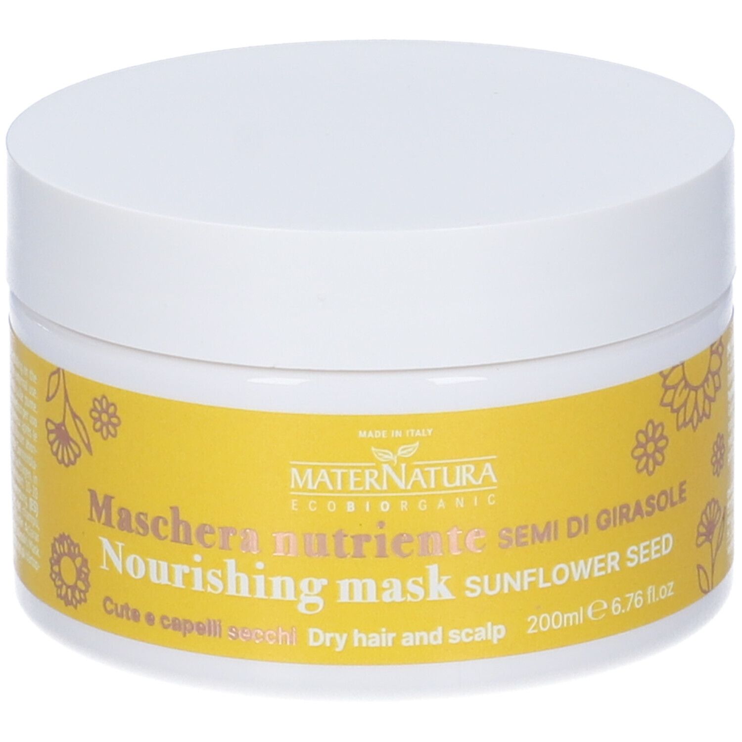 MaterNatura Maschera Nutriente Capelli Secchi ai Semi di Girasole
