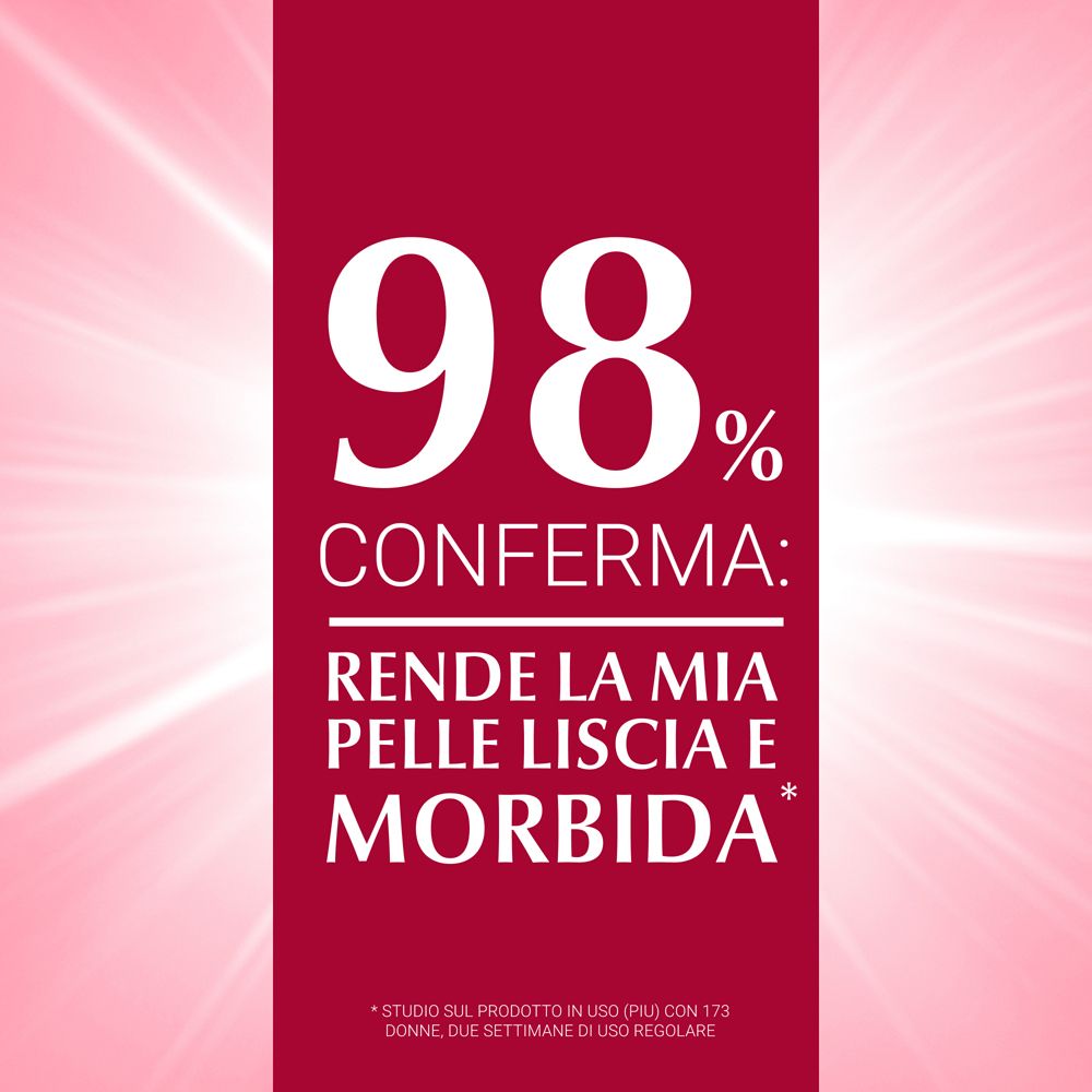 Testo: 98% confermano: rende la mia pelle liscia e morbida.
