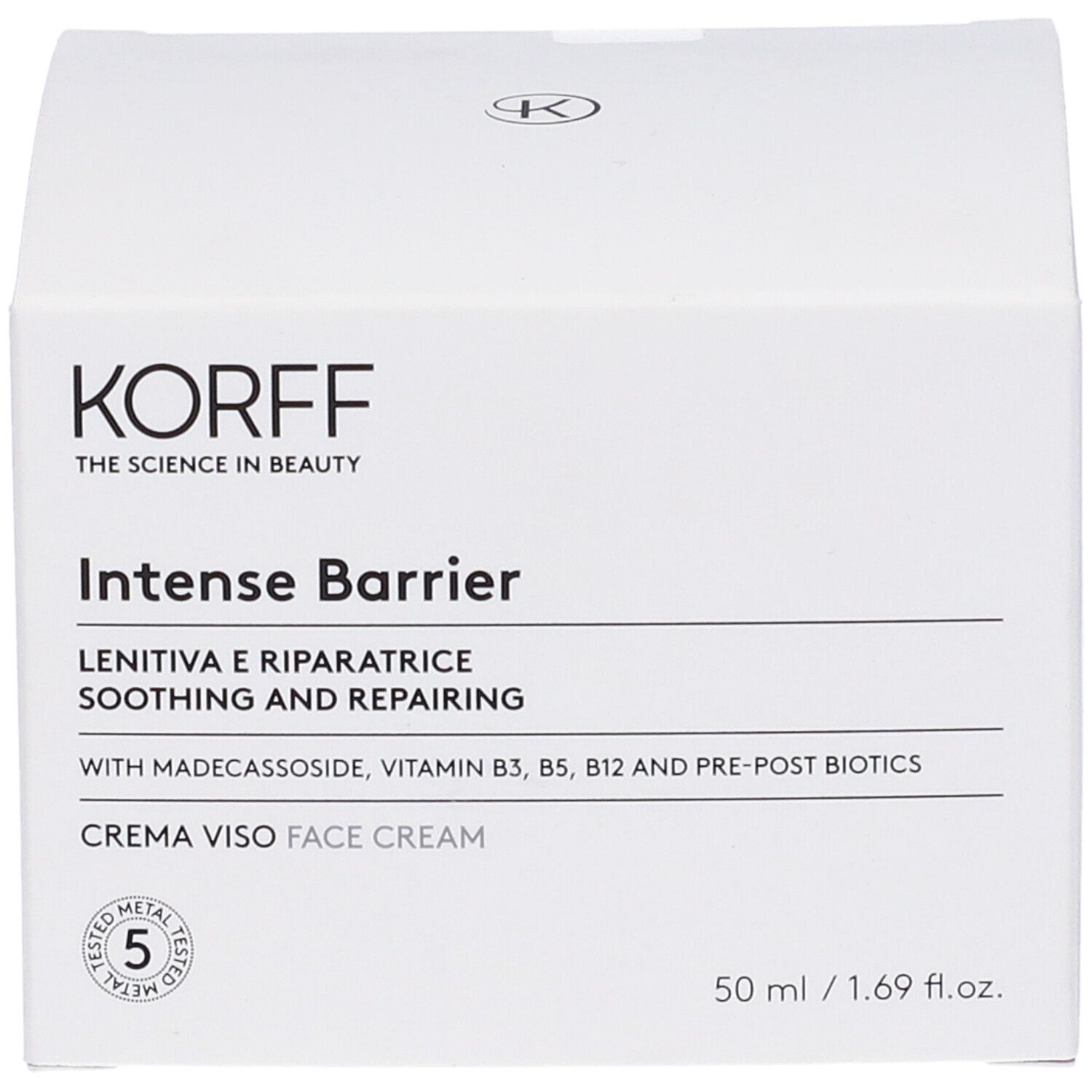 Confezione bianca con nome e logo del prodotto. Contiene testo in italiano. 50 ml / 1,69 fl.oz.