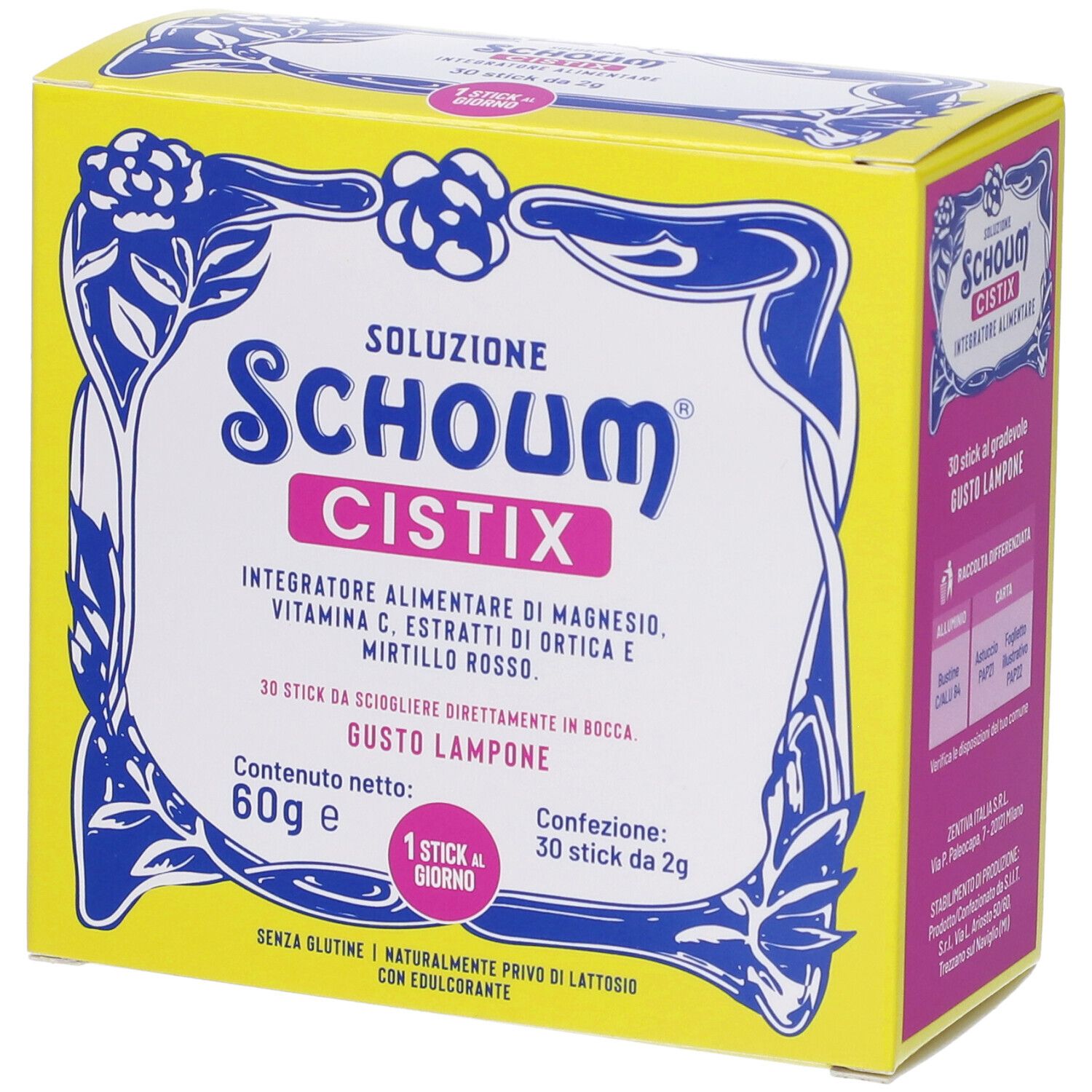 Soluzione Schoum CISTIX Stick Orosolubili Gusto Lampone