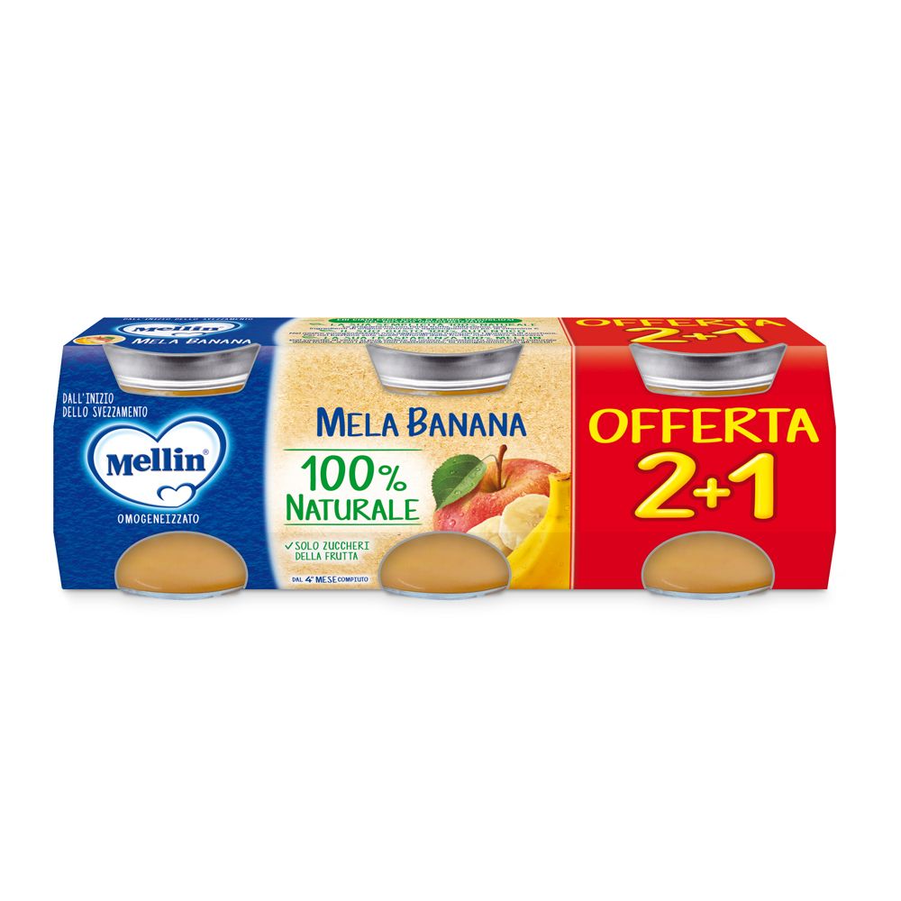 Mellin - Danone Omogeneizzato Mela Banana 3 Pezzi Da 100 G - Immagine 10