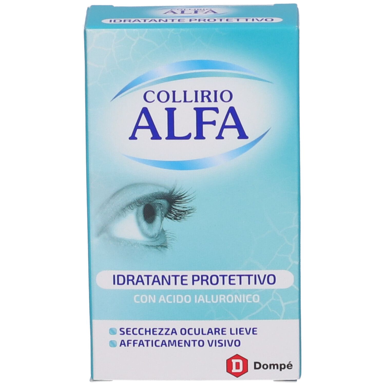 Colirio Alfa, befeuchtende und schützende Augentropfen mit Hyaluronsäure.
