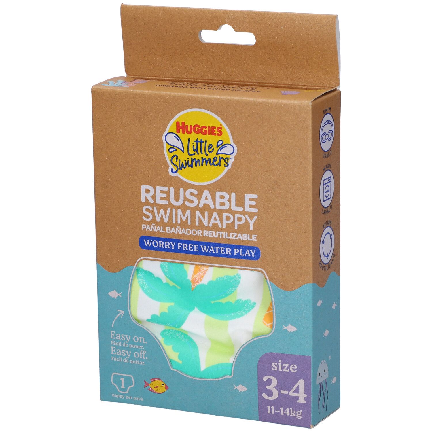 Huggies Little Swimmers wiederverwendbare Schwimmwindel Gr 3-4 (11-14kg) Tropical
