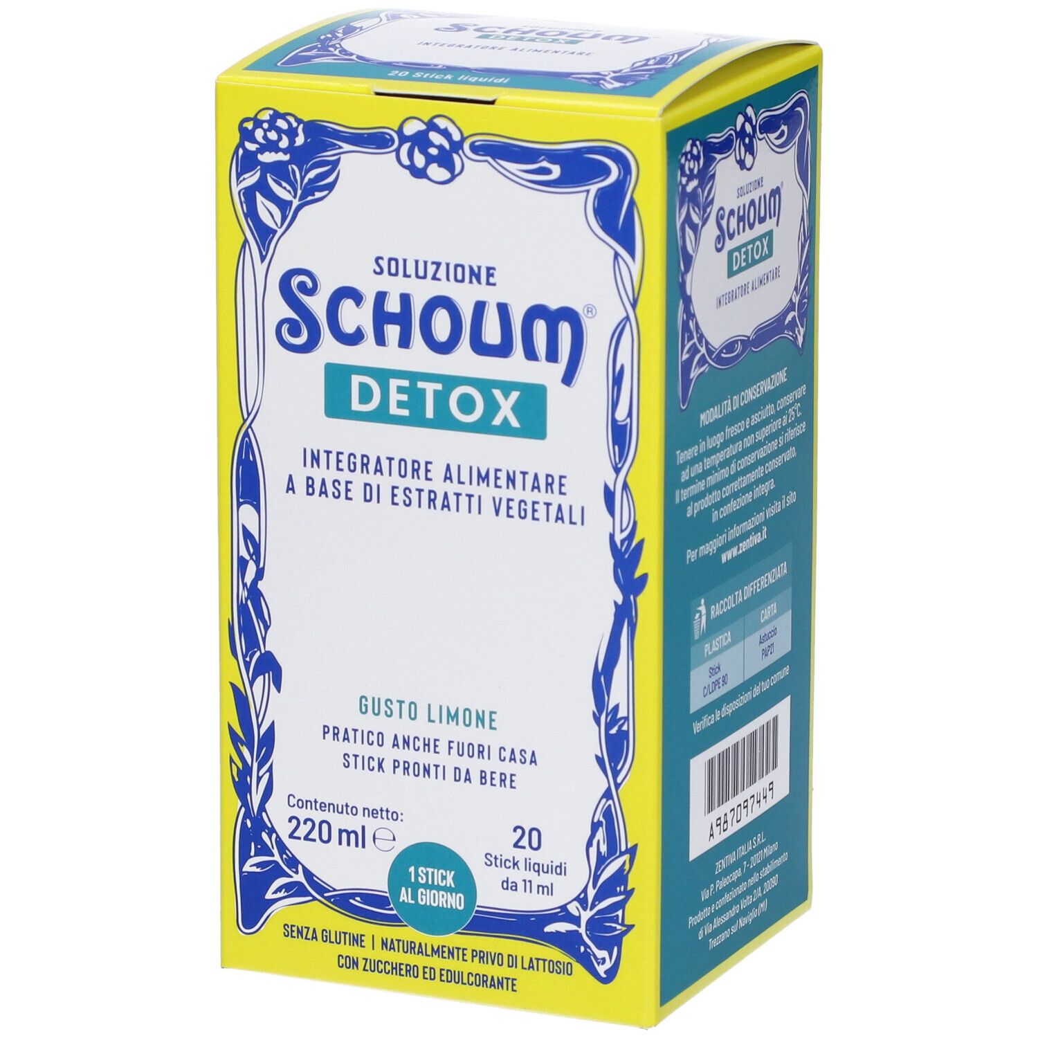 Soluzione Schoum DETOX Stick Liquidi Gusto Limone