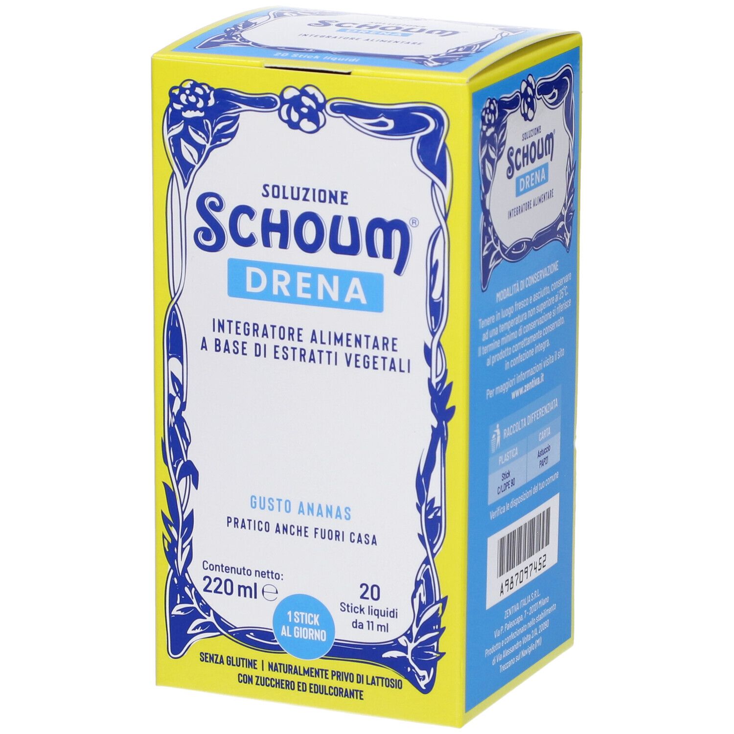 Soluzione Schoum DRENA Stick Liquidi Gusto Ananas