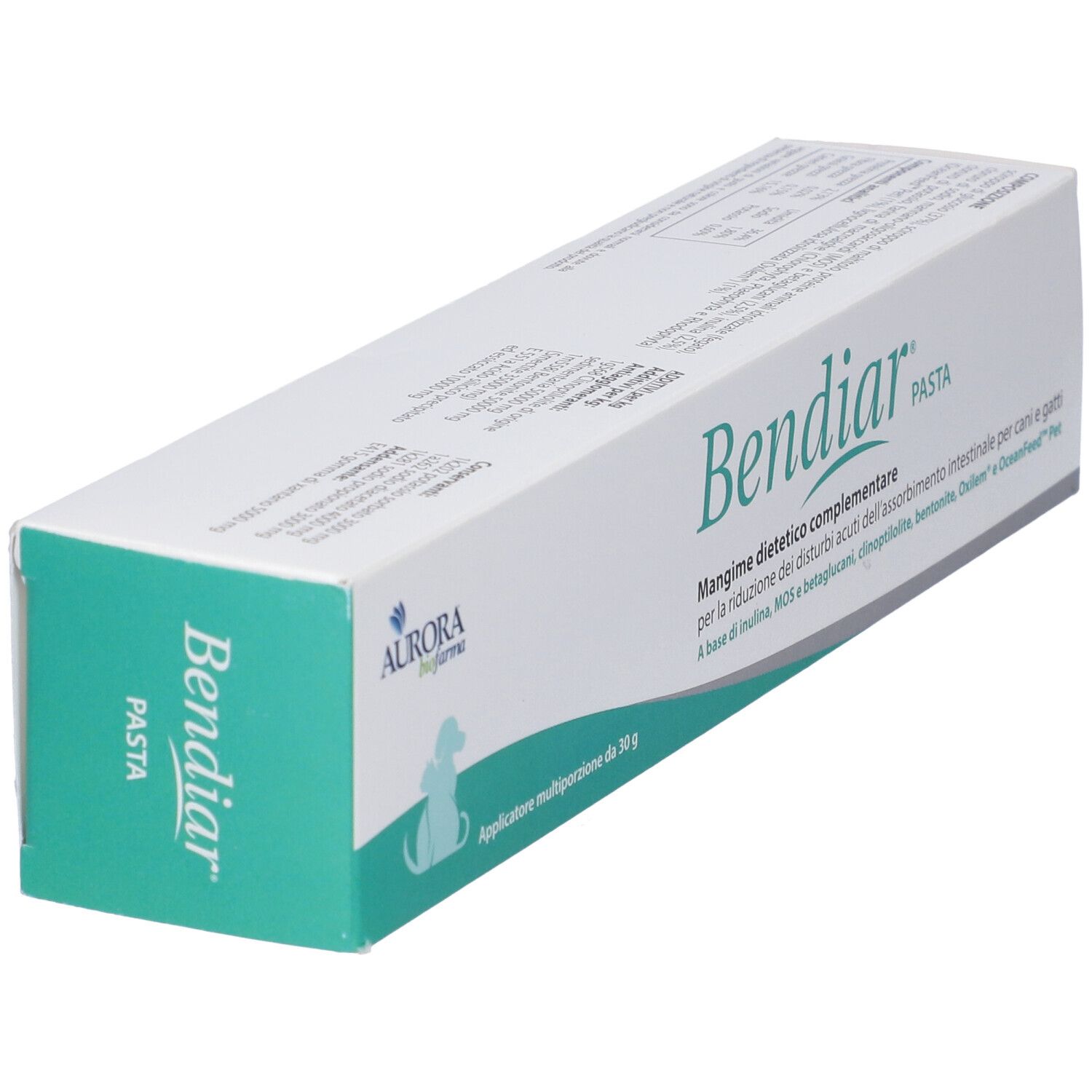 Bendiar Pasta Kartonverpackung mit Tierabbildung und Produktinformationen.