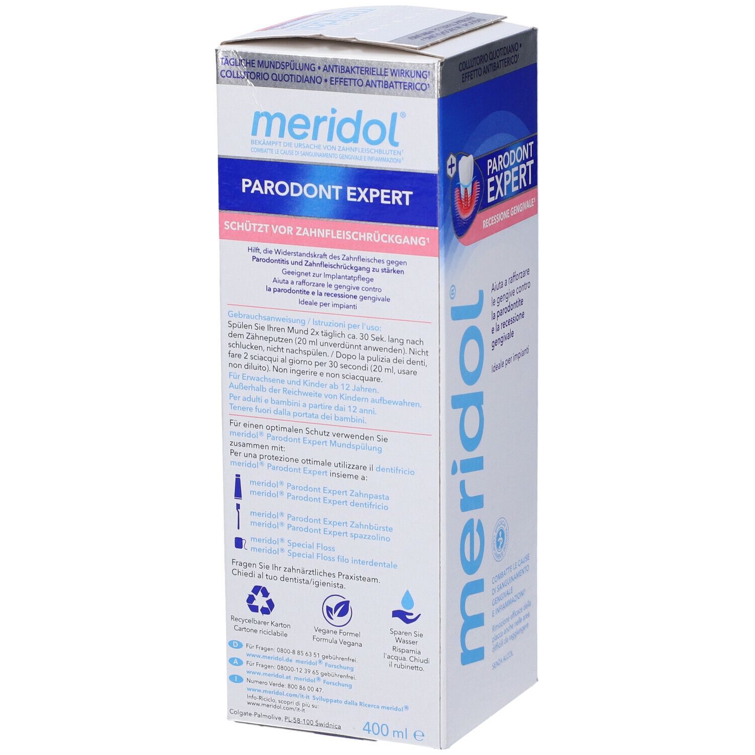 Confezione di Meridol Parodont Expert. Informazioni sul prodotto.