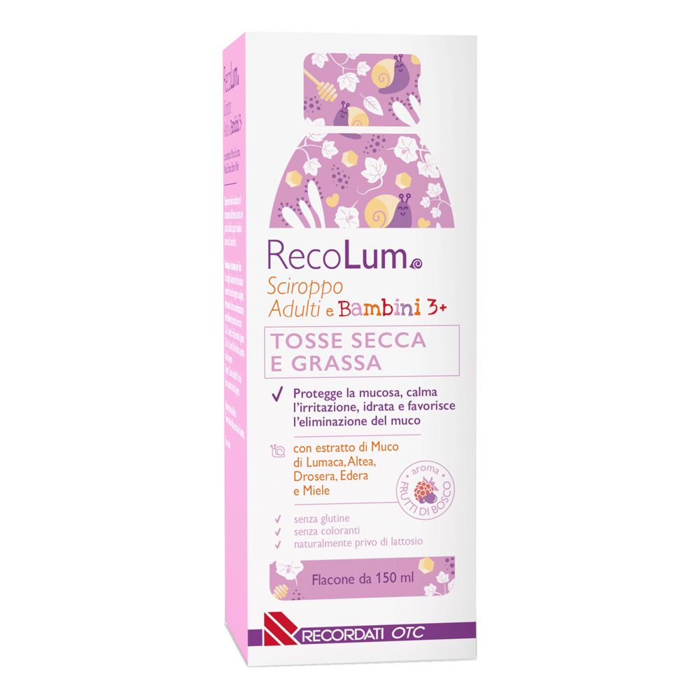 RecoLum Sciroppo per adulti e bambini dai 3 anni. Per tosse secca e grassa.