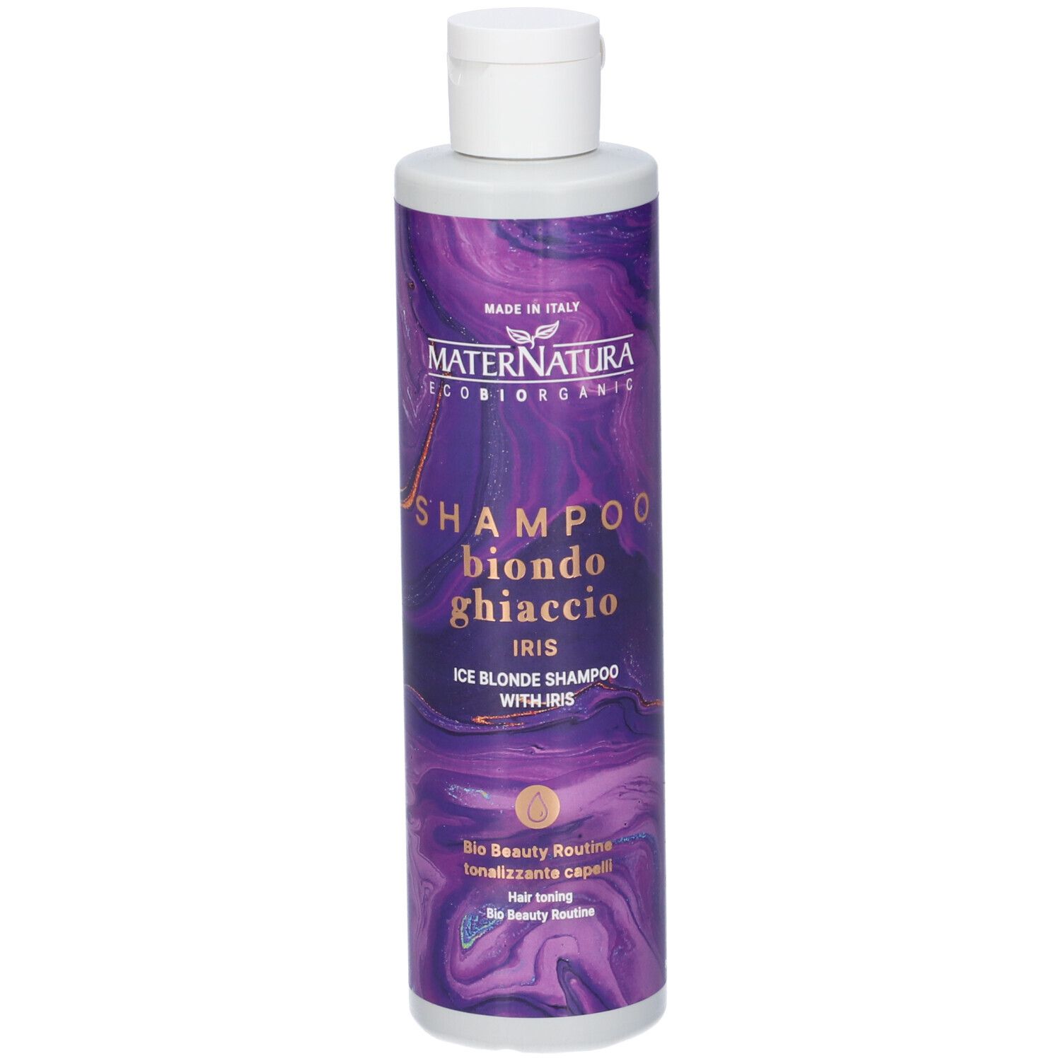 MaterNatura Shampoo Tonalizzante Capelli Biondo Ghiaccio all'Iris