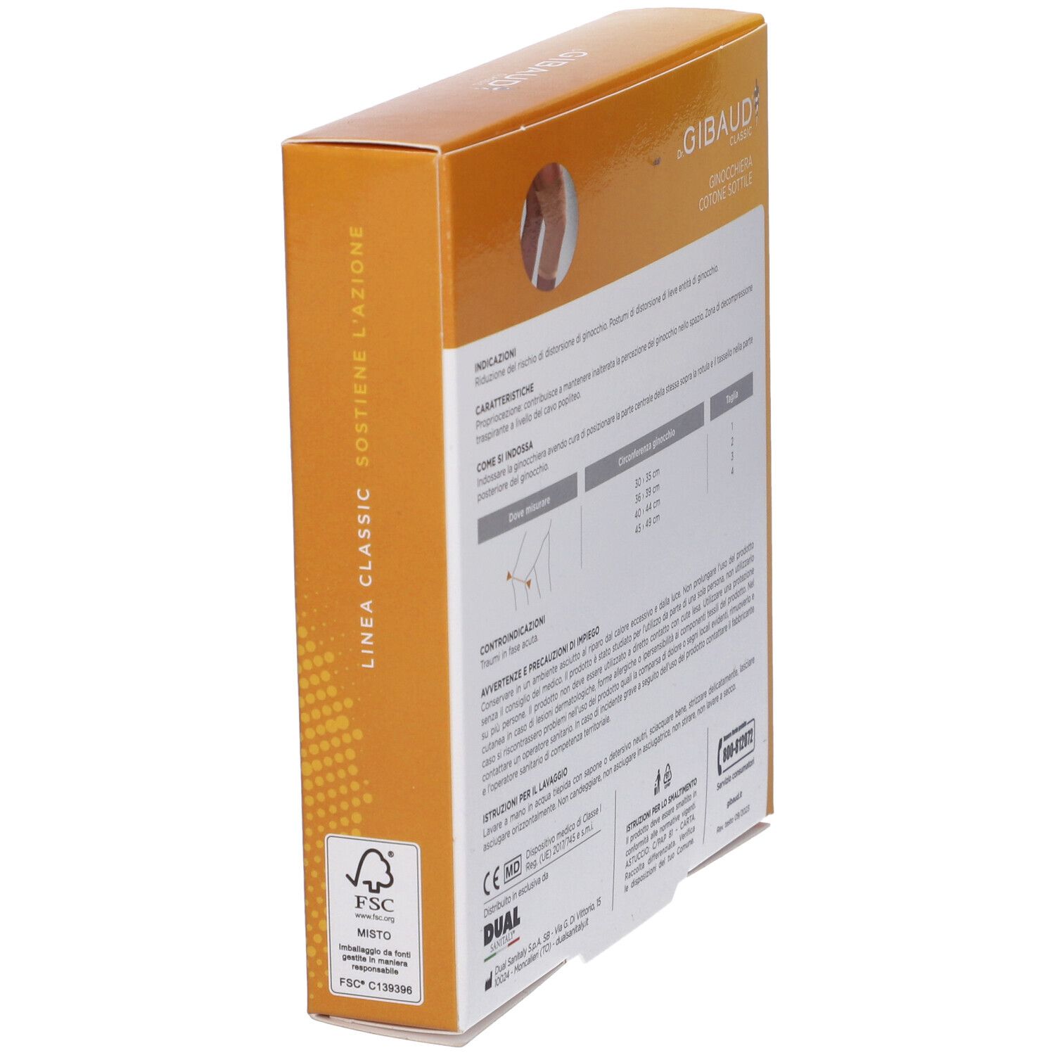 Beige Baumwollkniebandage Gibaud Größe 4 Gibaud