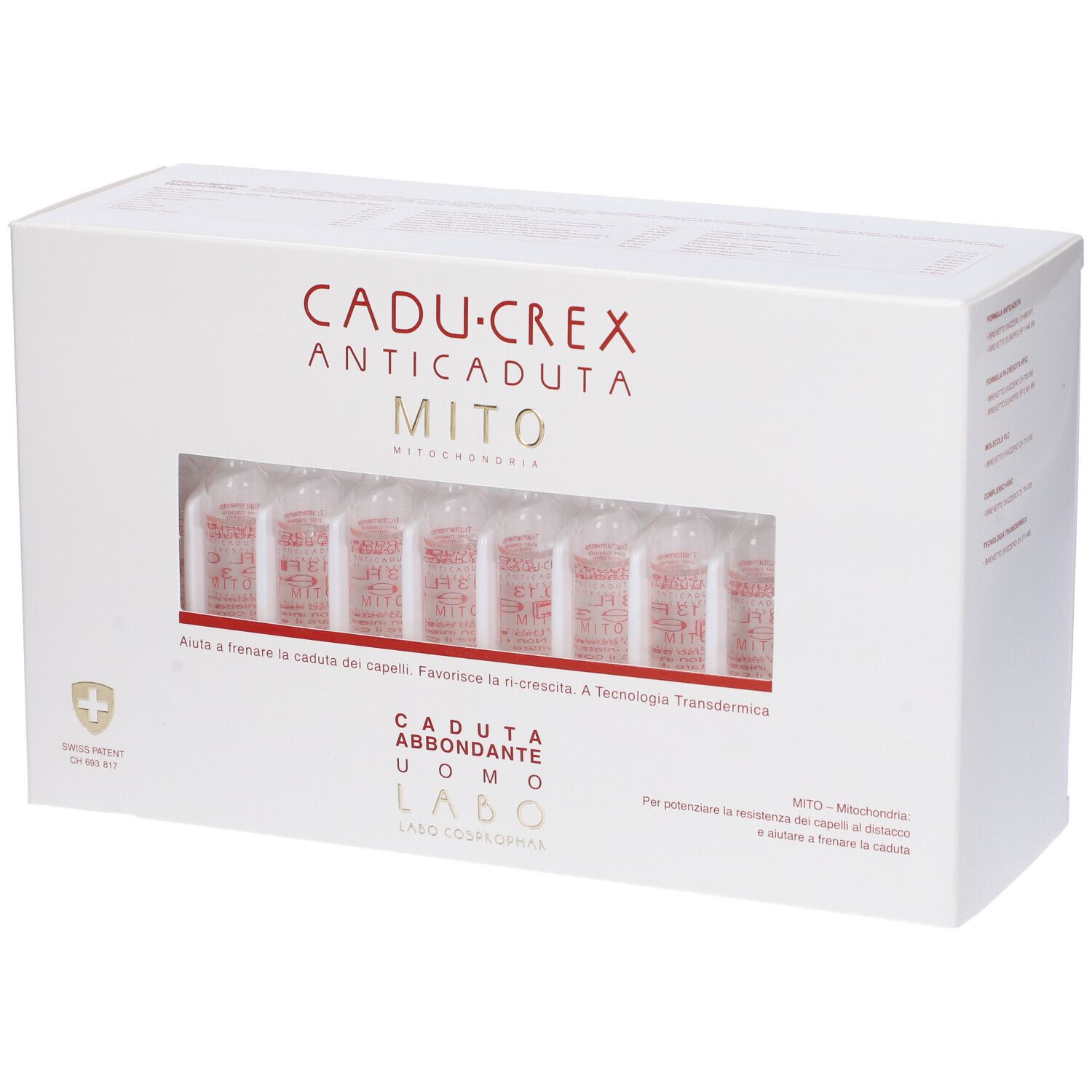 Labo Cadu-Crex Anti-Caduta Mito Caduta Abbondante Uomo 40 Fiale - risparmia il 20% con il codice: SWISSE20