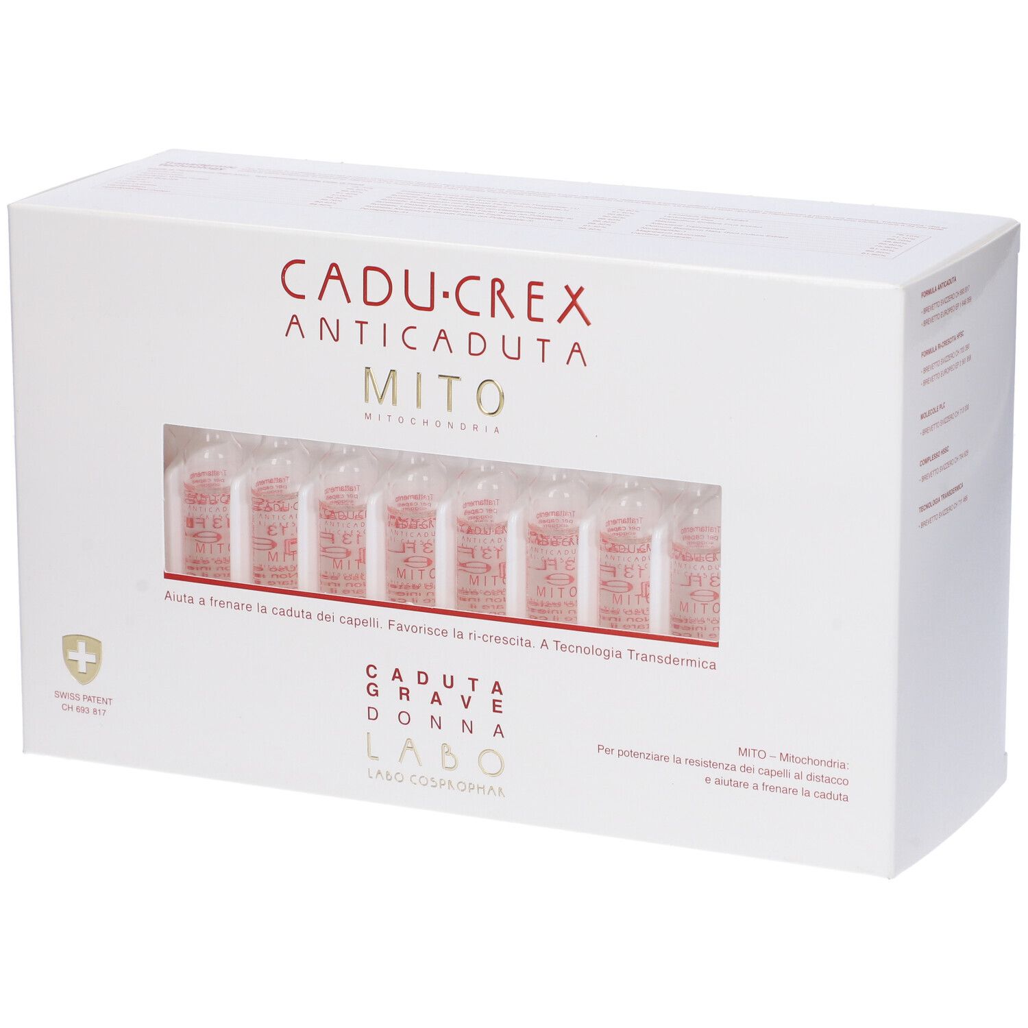 Labo Cadu-Crex Anti-Caduta Mito Caduta Grave Donna 40 Fiale - risparmia il 20% con il codice: SWISSE20