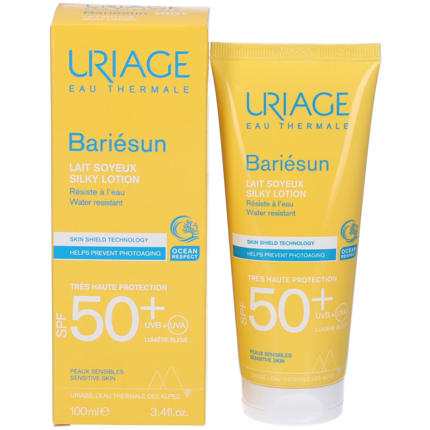 Tubo e scatola Uriage Bariésun SPF 50+.