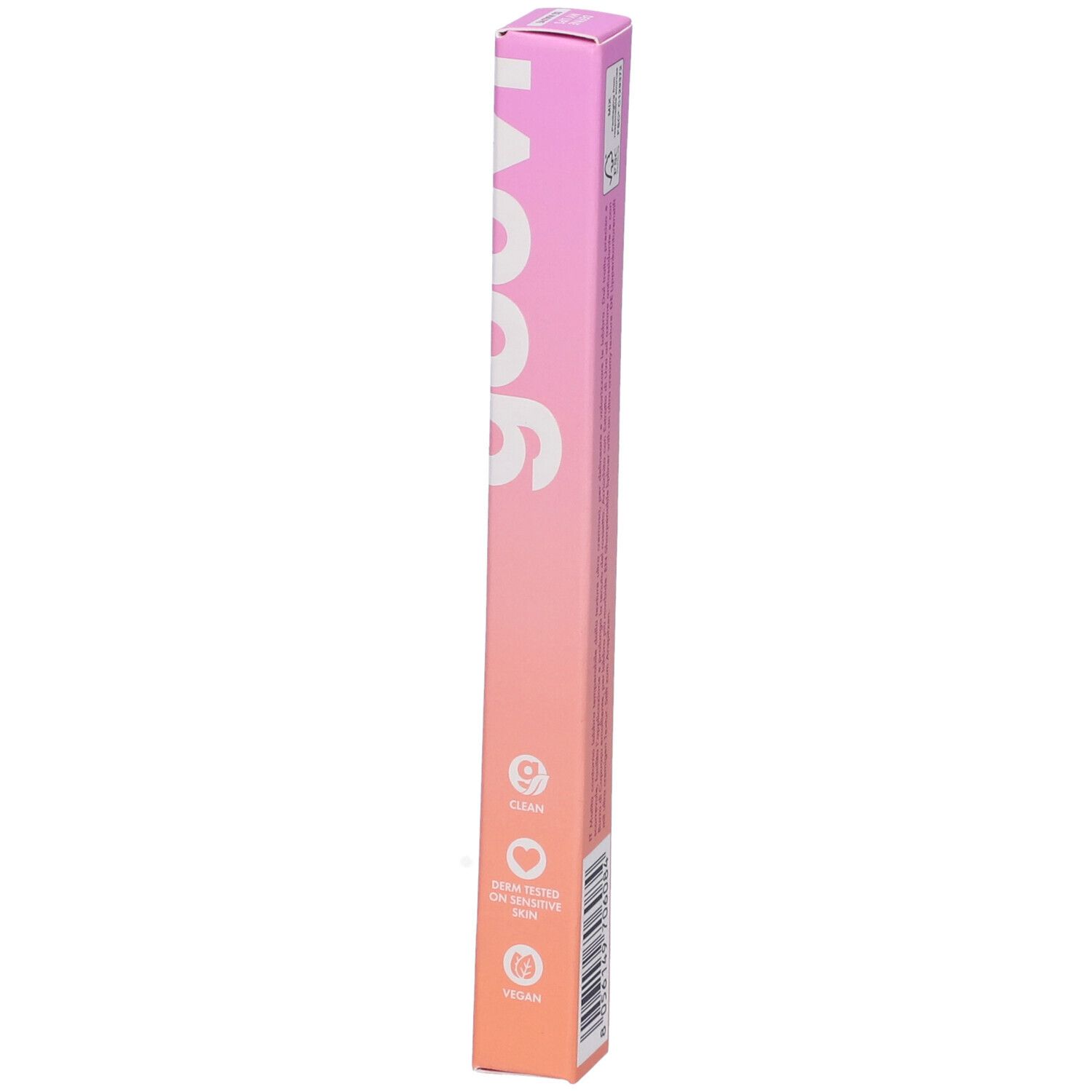 Confezione rossetto Goovi. Sfumatura rosa-arancio. Scritta Goovi. Etichette vegan e clean.
