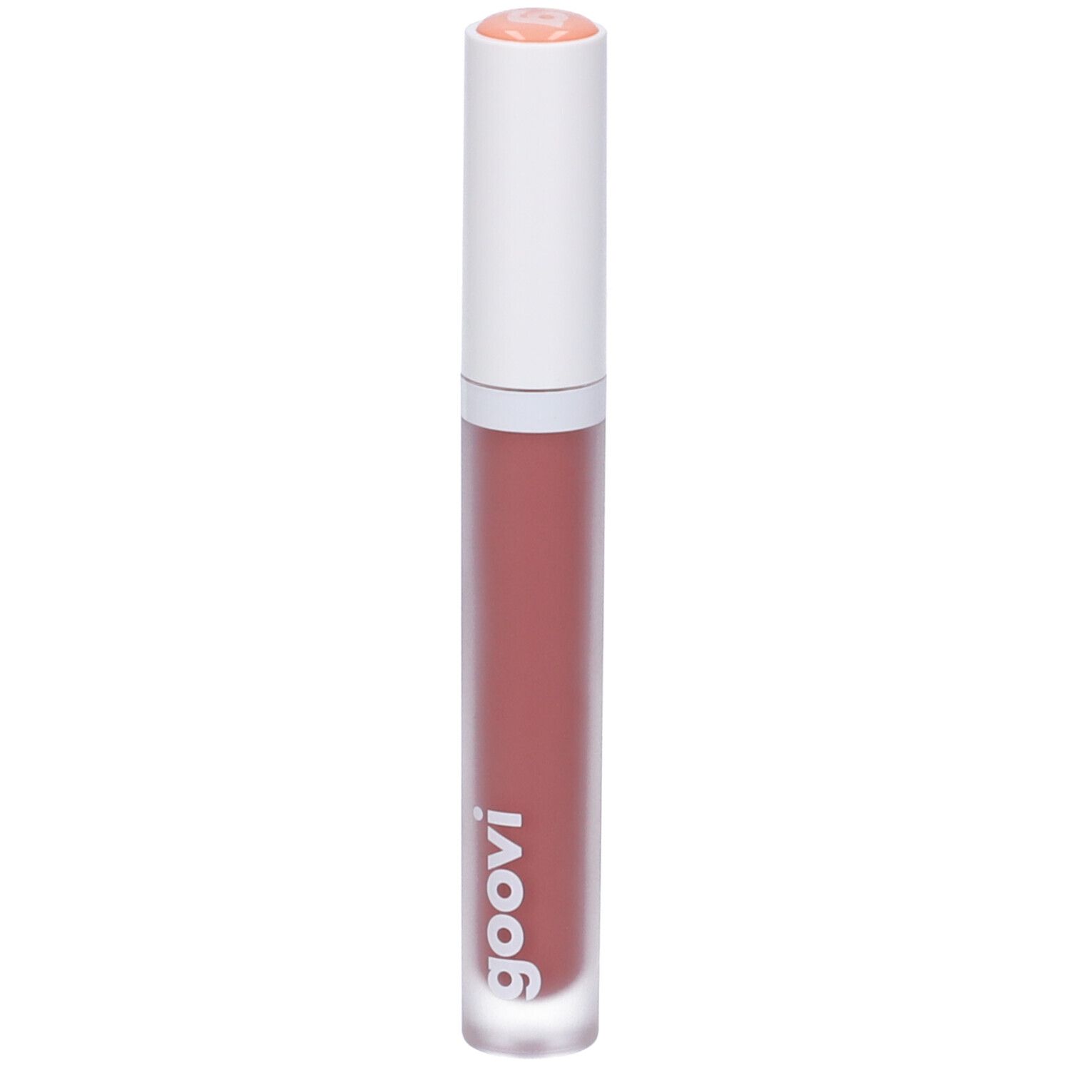 Rossetto con tappo bianco e contenuto rosa. Il marchio "goovi" è visibile.