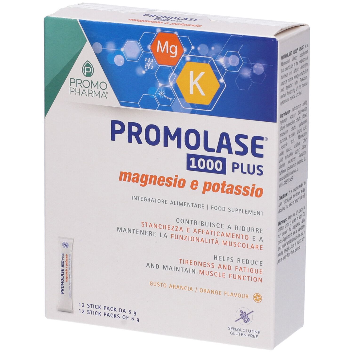 PromoPharma Promolase 1000® Plus Magnesio e Potassio Bustine Gusto Arancia