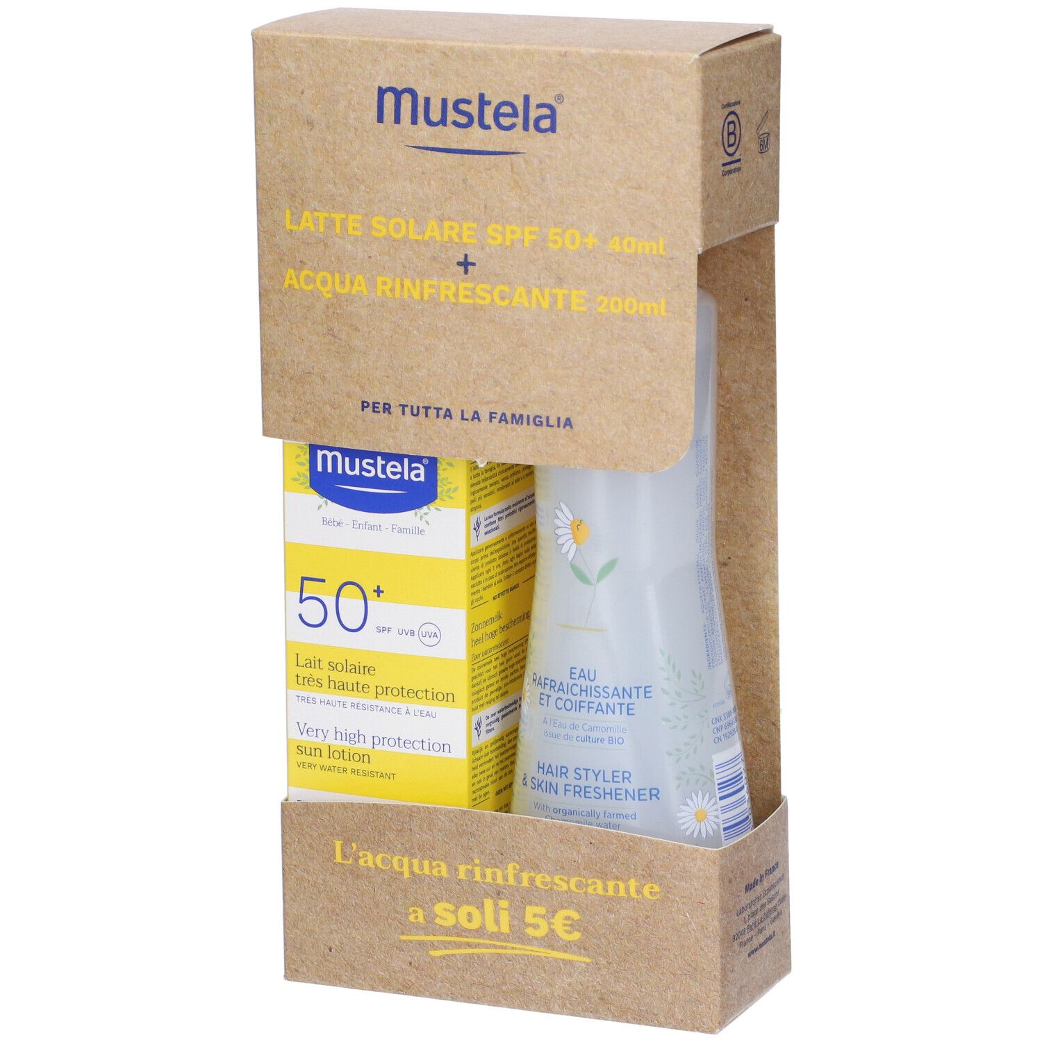 Mustela Set Latte Solare SPF50+ + Acqua Rinfrescante