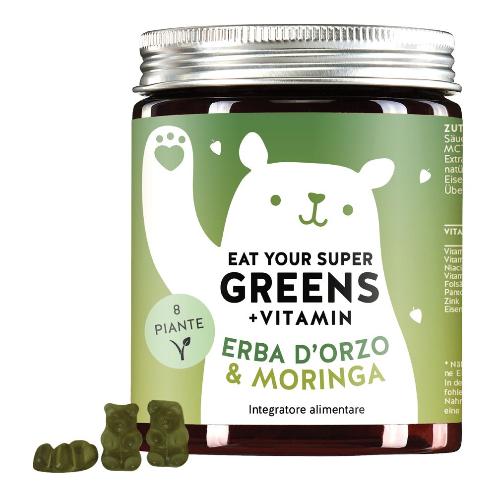 Eat Your Super Greens + Vitamin Gerstengras & Moringa 45 Caramelle Gommose