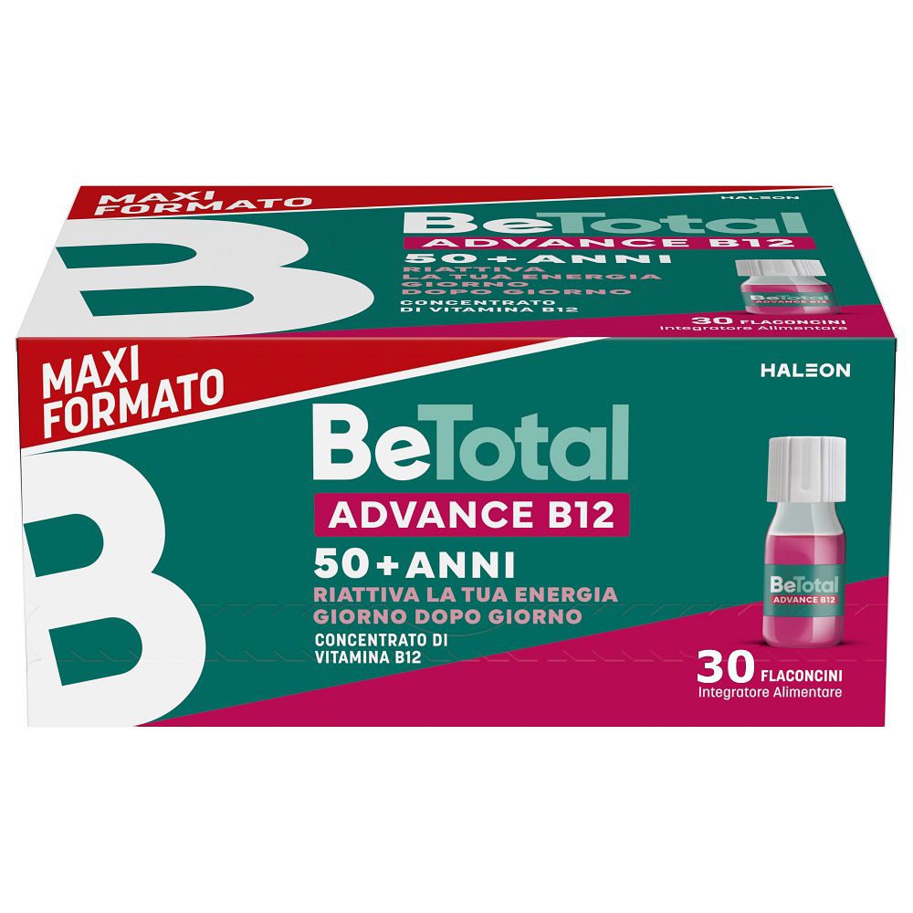 Betotal Be-Total Advance B12 Integratore Vitamina B Zinco, 30 Flaconcini 210 Ml Soluzione Orale