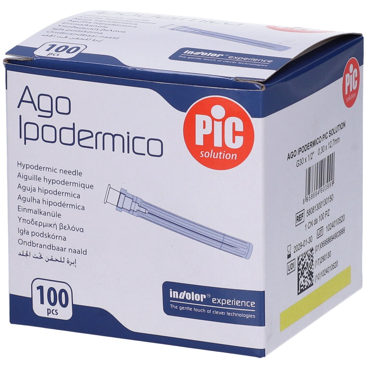 PIC AGO Ipodermico G30 1/2 100 St Kanüle